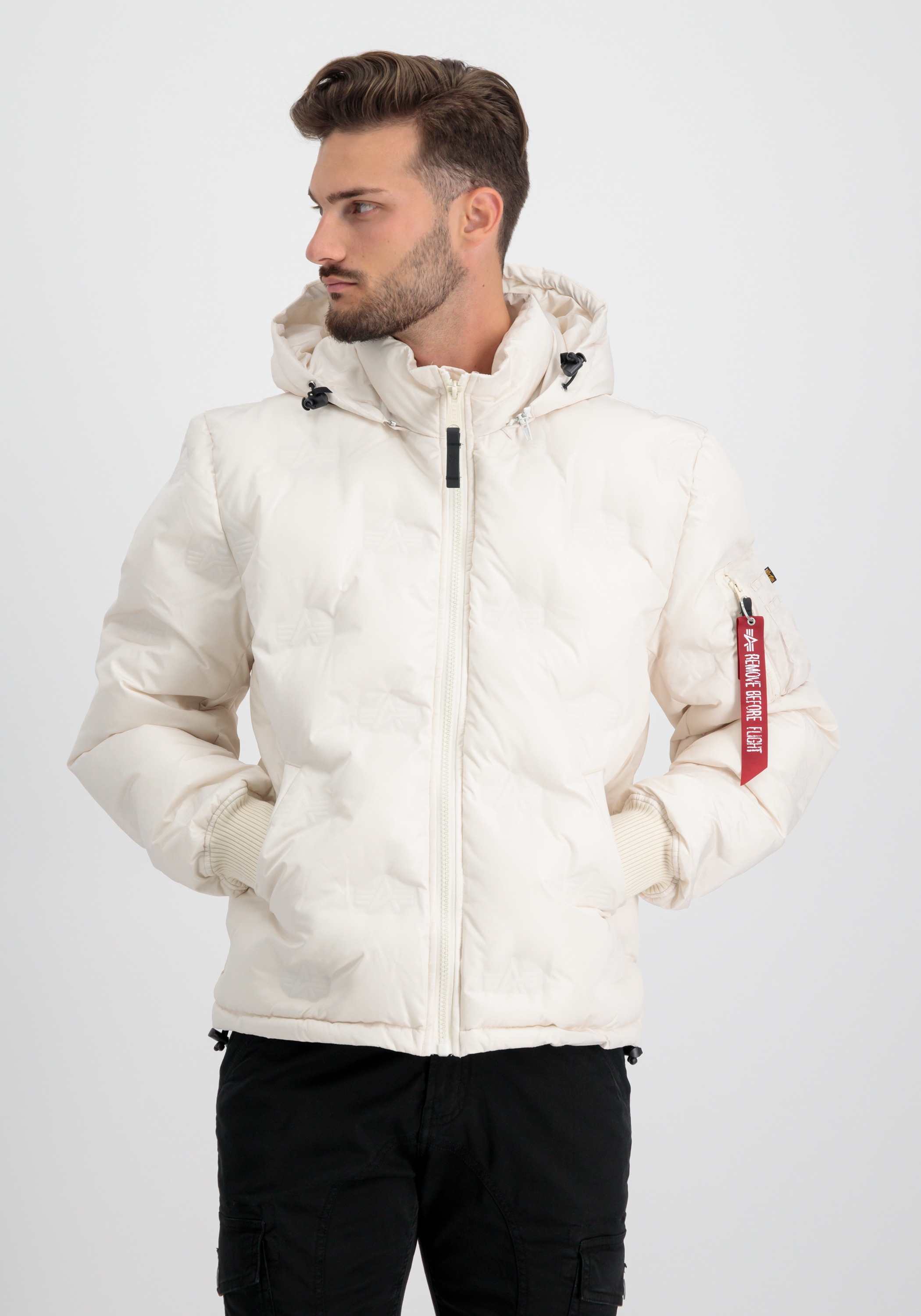 Alpha Industries Winterjacke »ALPHA INDUSTRIES Men - Cold Weather Jackets Hooded Logo Puffer«