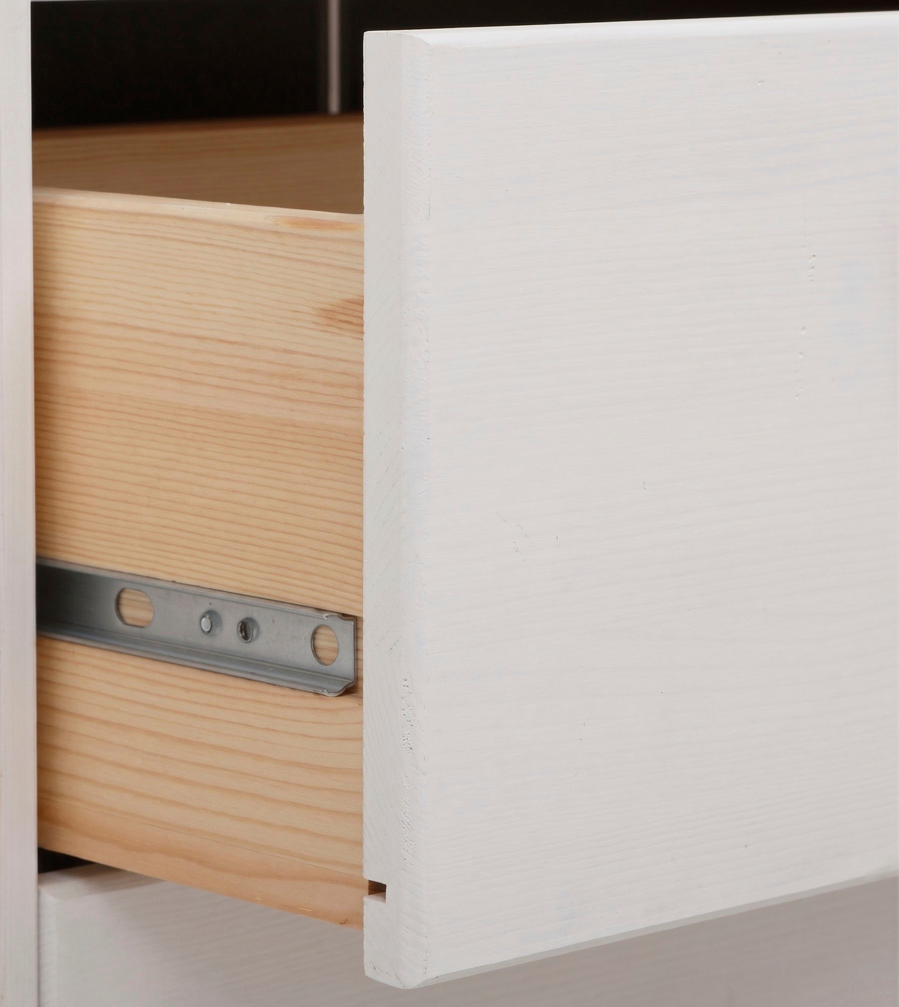 GOODproduct Buffet »Mikkeli Küchenbuffet mit 2 Glastüren, Metallgriffe« aus massiver FSC®-zertifizierter Kiefer, moderner Landhausstil