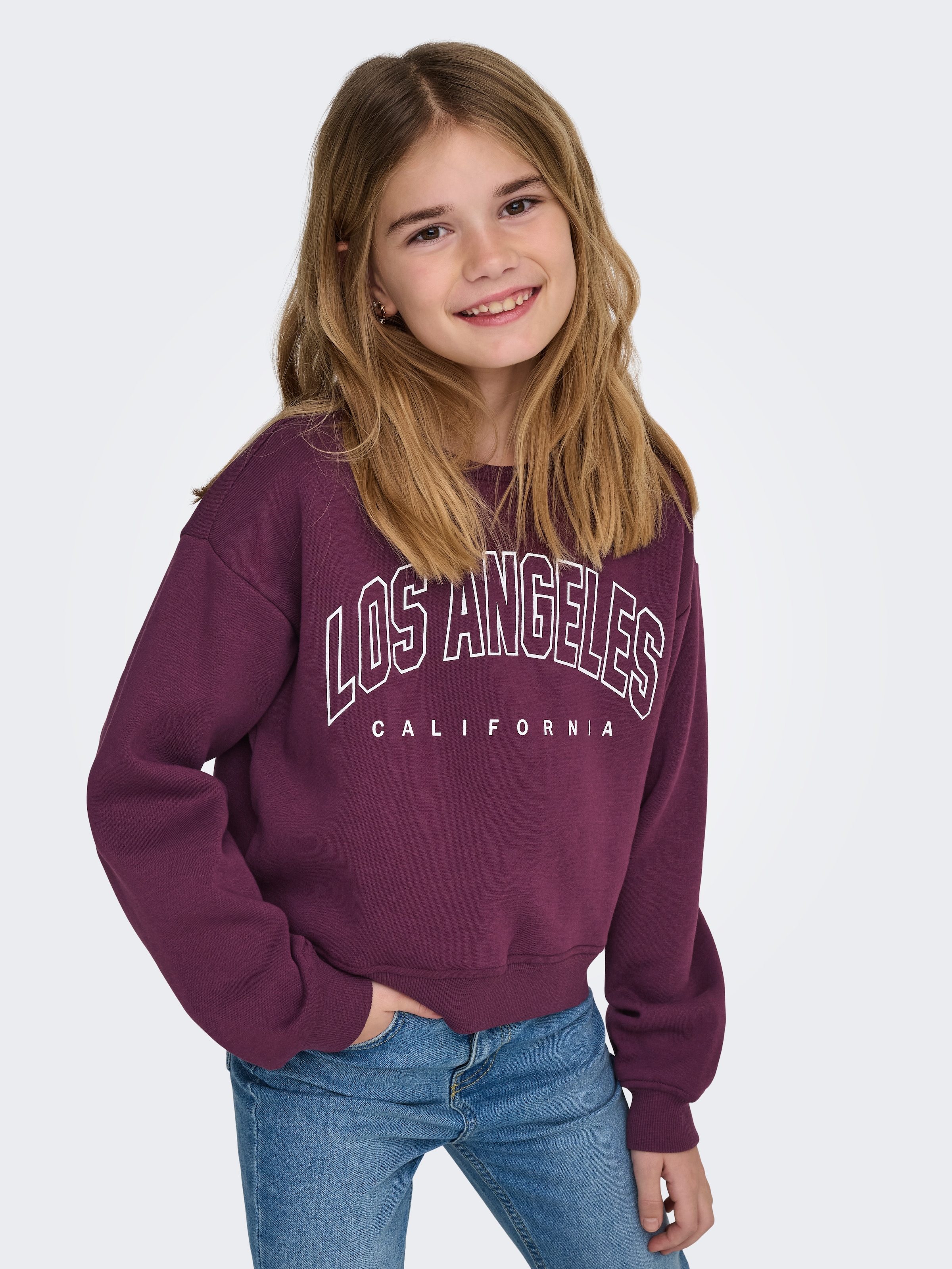 KIDS ONLY Sweat-shirt »KOGSWEAT LS CREW OVZ STAT SWT NOOS«, mélange de coton, coupe ample
