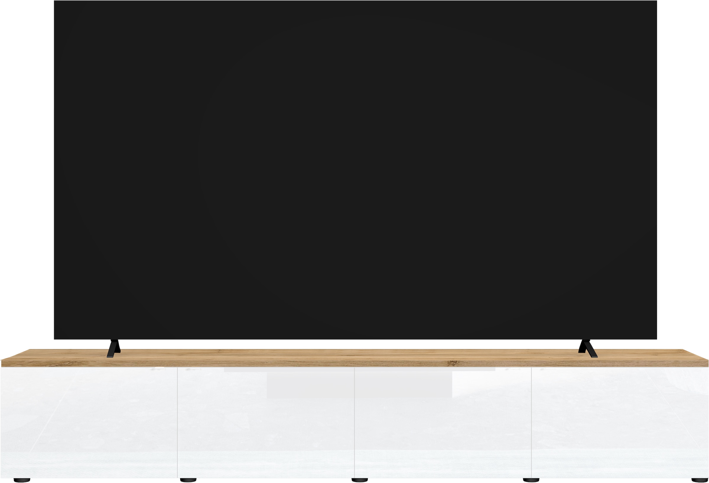 Home affaire Table basse »Easy, 245 cm breit, 47 cm tief, 4 Türen, Top 22 mm stark, Mediaboard« Modernes Lowboard für bis zu 98-Zoll-TV – perfekt für die WM