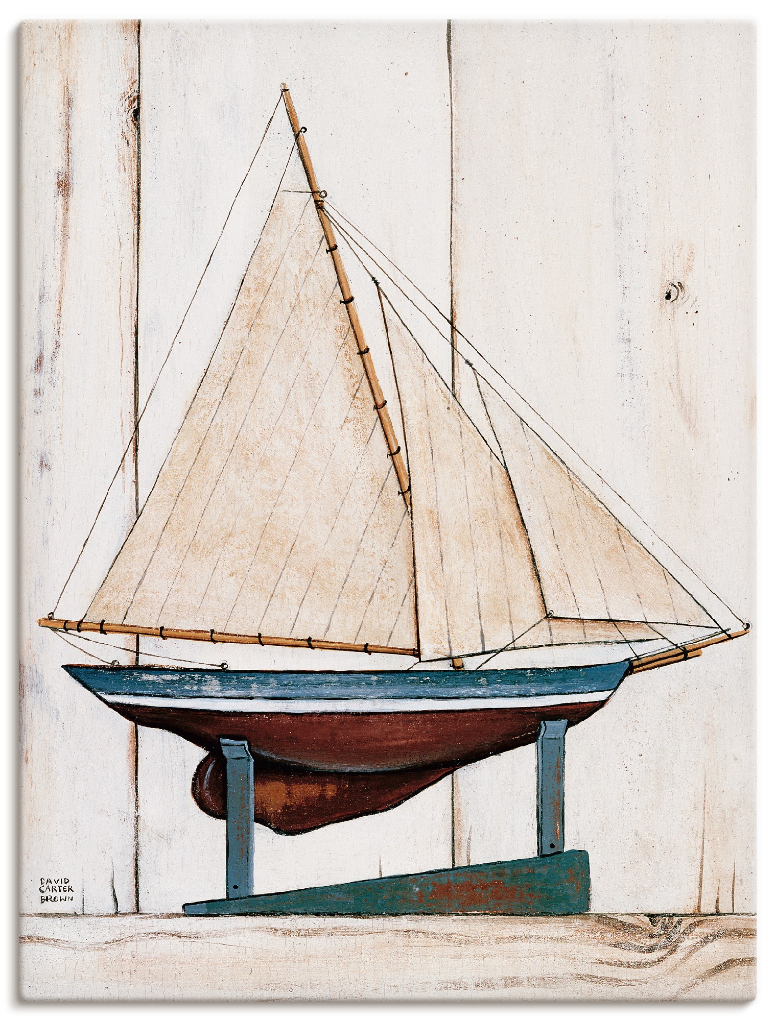 Image of Artland Leinwandbild "Rennjacht" Boote & Schiffe 1 Stk. tlg. auf Holzrahmen gespannt