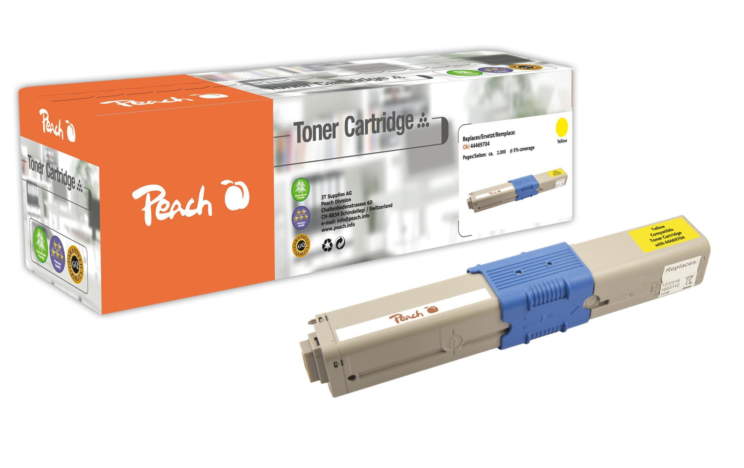 Image of Peach Tonerpatrone "OKI 44469704 Yellow"