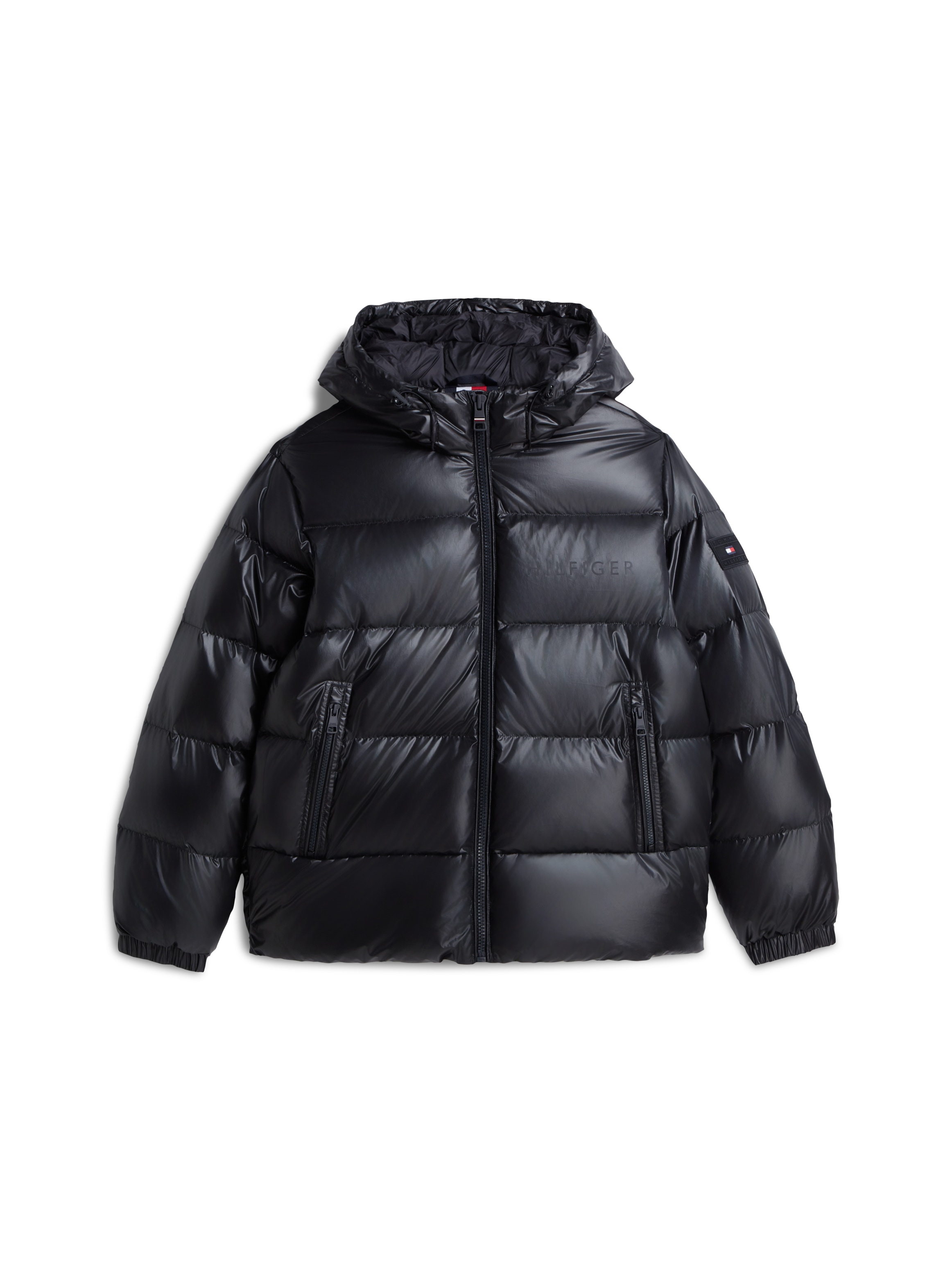 Tommy Hilfiger Daunenjacke »SHINY DOWN HOODED PUFFER« mit Kapuze mit weicher Daunenfüllung