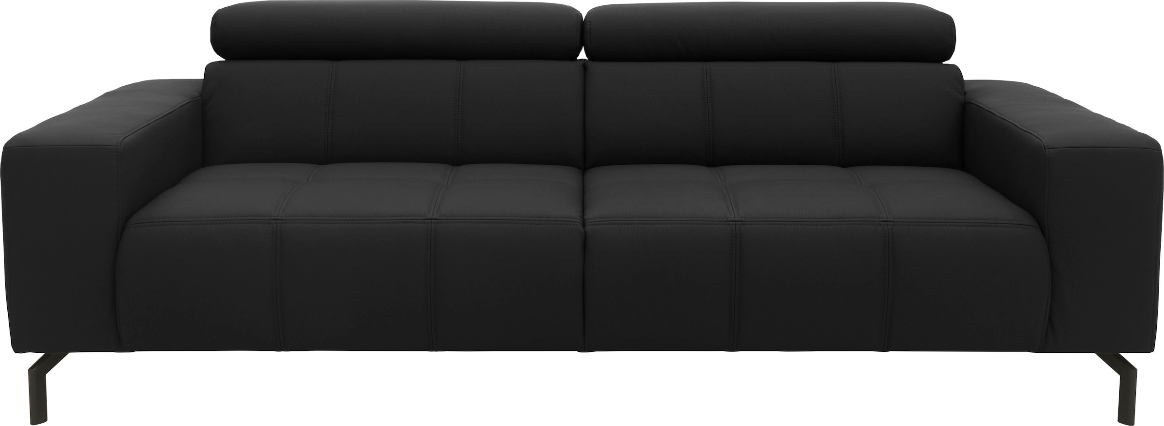 Image of DOMO collection 2,5-Sitzer "Cunelli, moderne Sitznähte als Designelement, fester Sitzkomfort" whlw. verstellbare Kopfteile, passend für gängige Saugroboter