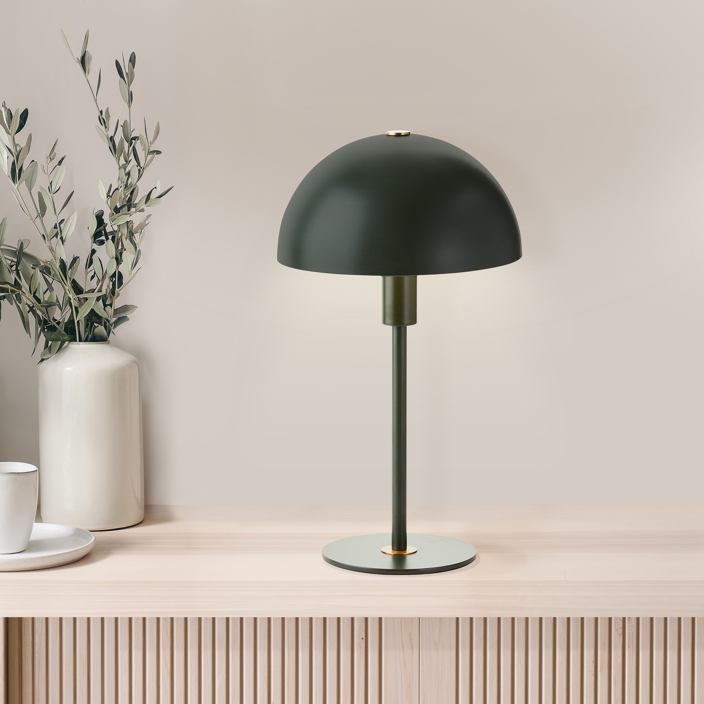 LeGer Home by Lena Gercke Tischleuchte »Linnea Pilz Lampe«, 1 flammig, Leuchtmittel E14 | ohne Leuchtmittel, Pilzleuchte, Tischlampe, Metallsockel, Höhe 35,5 cm
