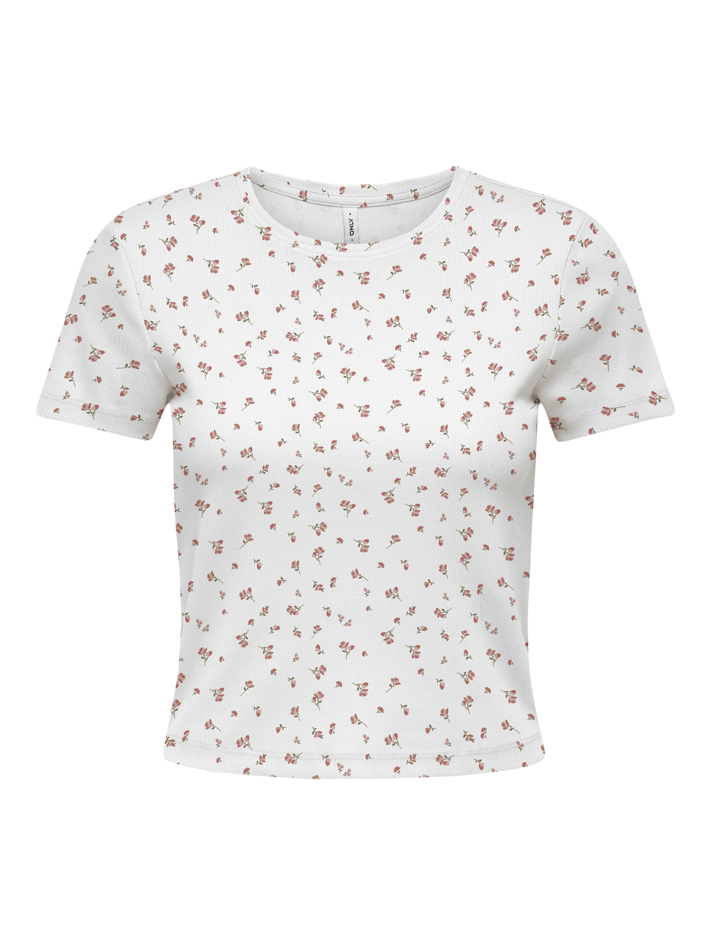 ONLY T-shirt à manches courtes »ONLFENJA LIFE SS AOP TOP JRS NOOS« mélange coton, coupe courte, col rond