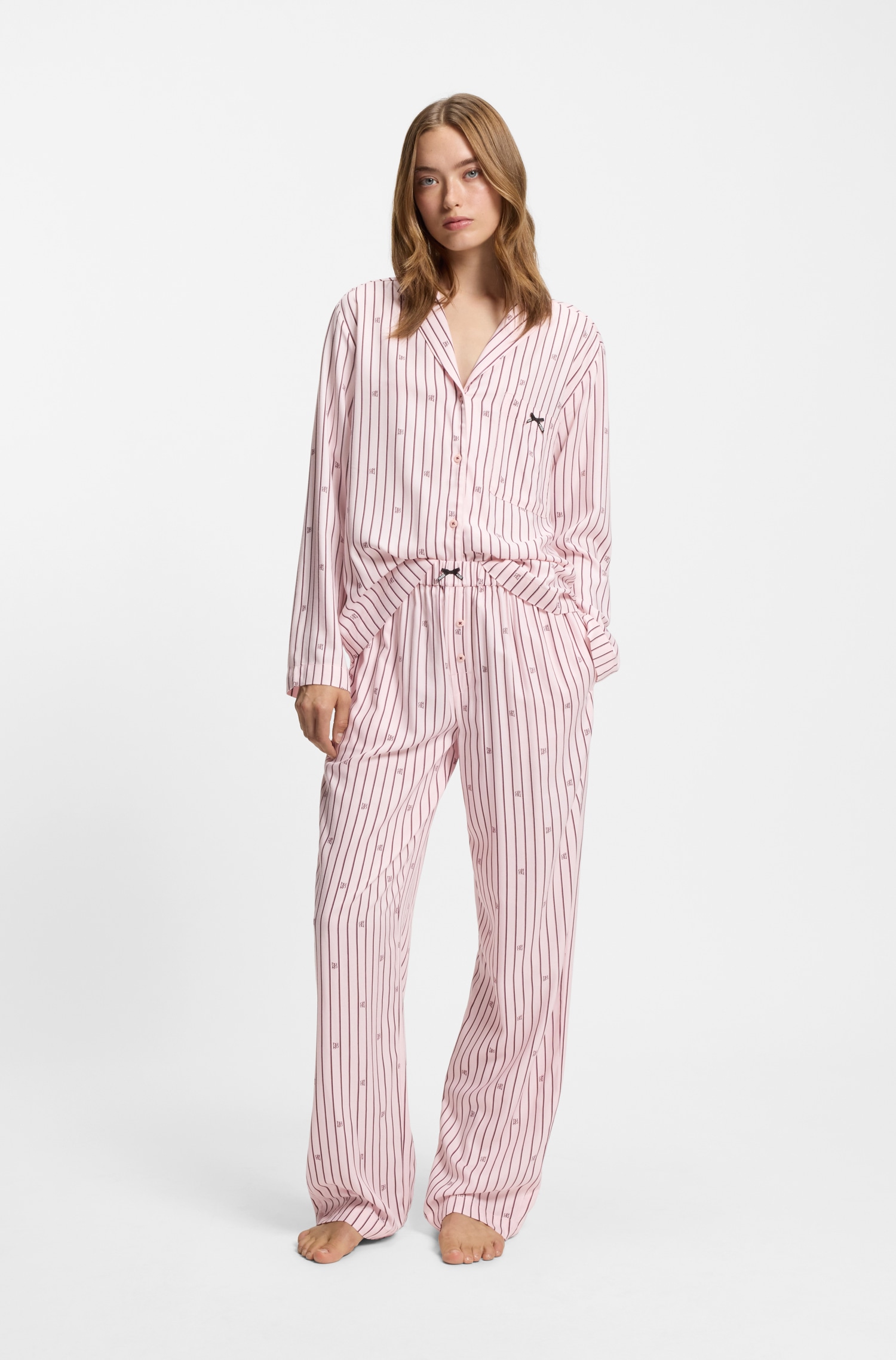 HUGO Underwear Pantalon de pyjama »SARTORIAL«  mit Streifen und gestapelten Logos, elastischer Bund