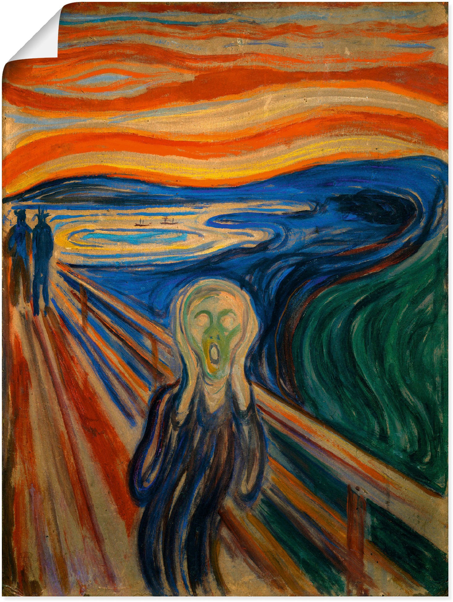 Image of Artland Wandbild »Der Schrei. 1893«, Mann, (1 St.), in vielen Grössen & Produktarten - Alubild / Outdoorbild für den Aussenbereich, Leinwandbild, Poster, Wandaufkleber / Wandtattoo auch für Badezimmer geeignet bei Ackermann Versand Schweiz