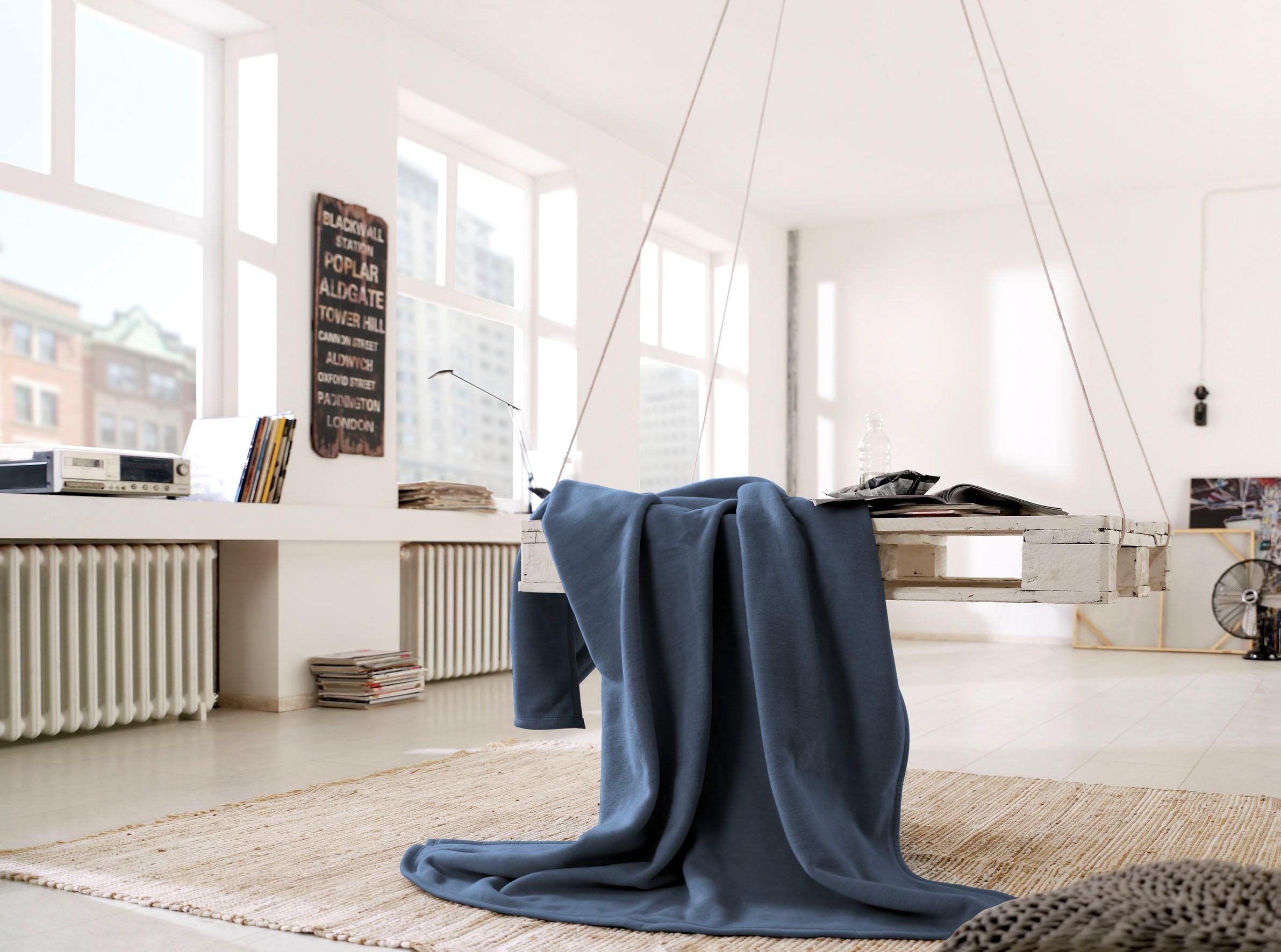 Biederlack Couverture d'intérieur »Cotton Home« im Uni Design, Kuscheldecke