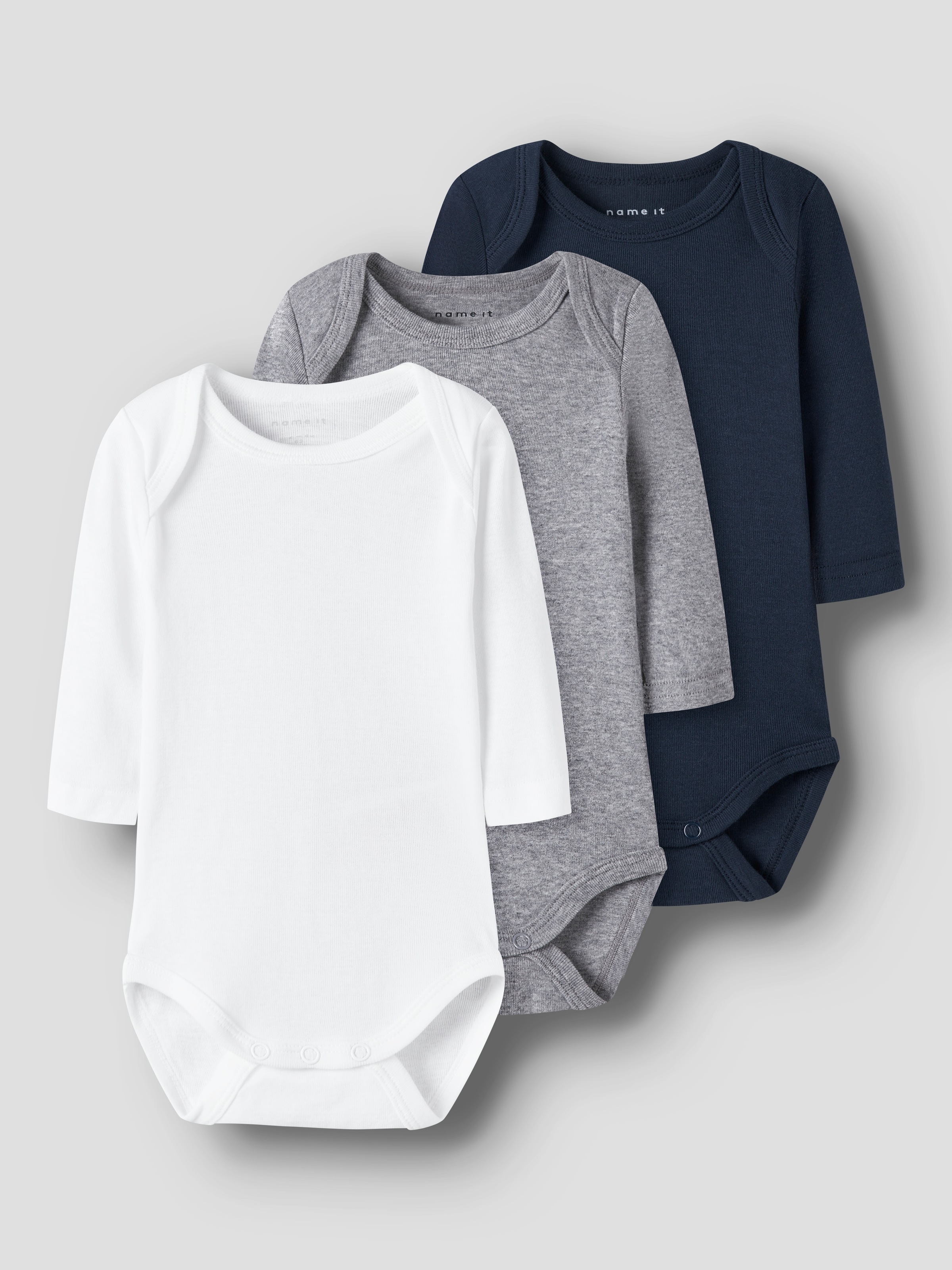 Image of Name It Body "NBNBODY 3P LS SOLID NOOS" Packung, 3 Stk.