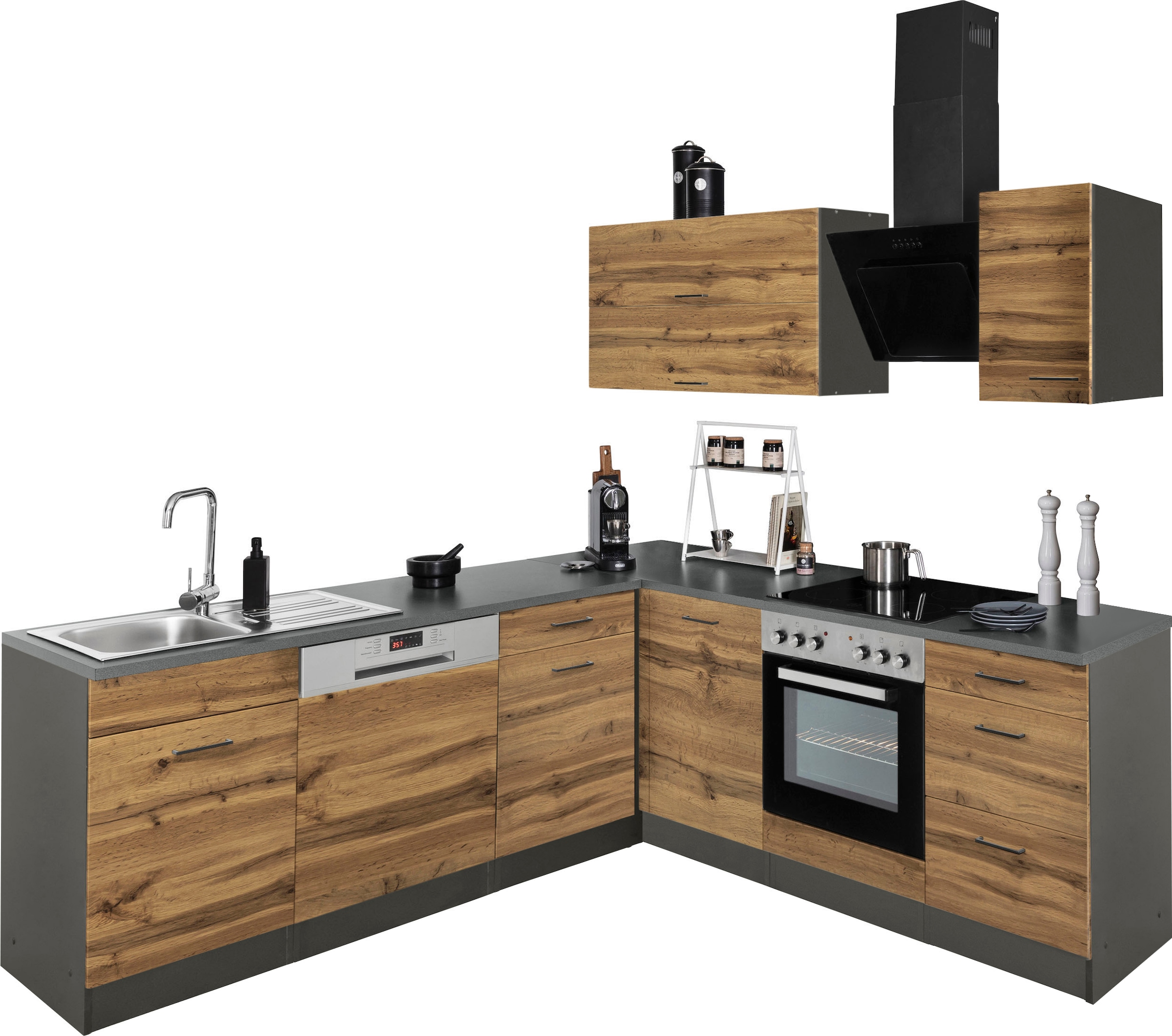KOCHSTATION Winkelküche »KS-Trier« ohne E-Geräte, Stellbreite 220/220 cm
