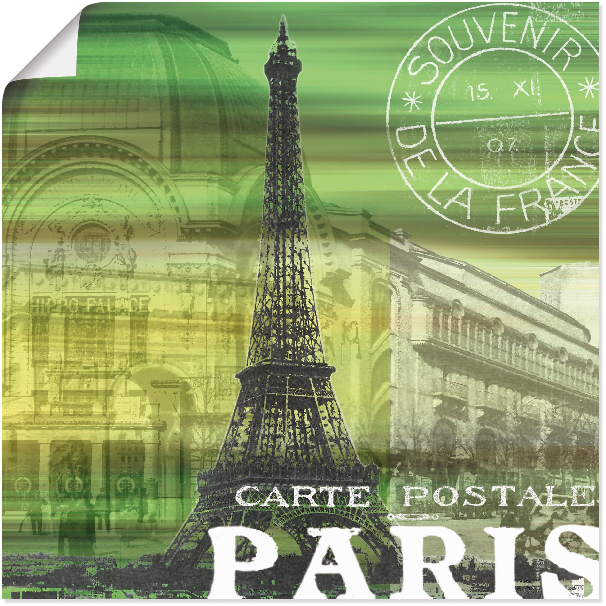 Image of Artland Wandbild »Paris Collage«, Gebäude, (1 St.), in vielen Grössen & Produktarten - Alubild / Outdoorbild für den Aussenbereich, Leinwandbild, Poster, Wandaufkleber / Wandtattoo auch für Badezimmer geeignet bei Ackermann Versand Schweiz