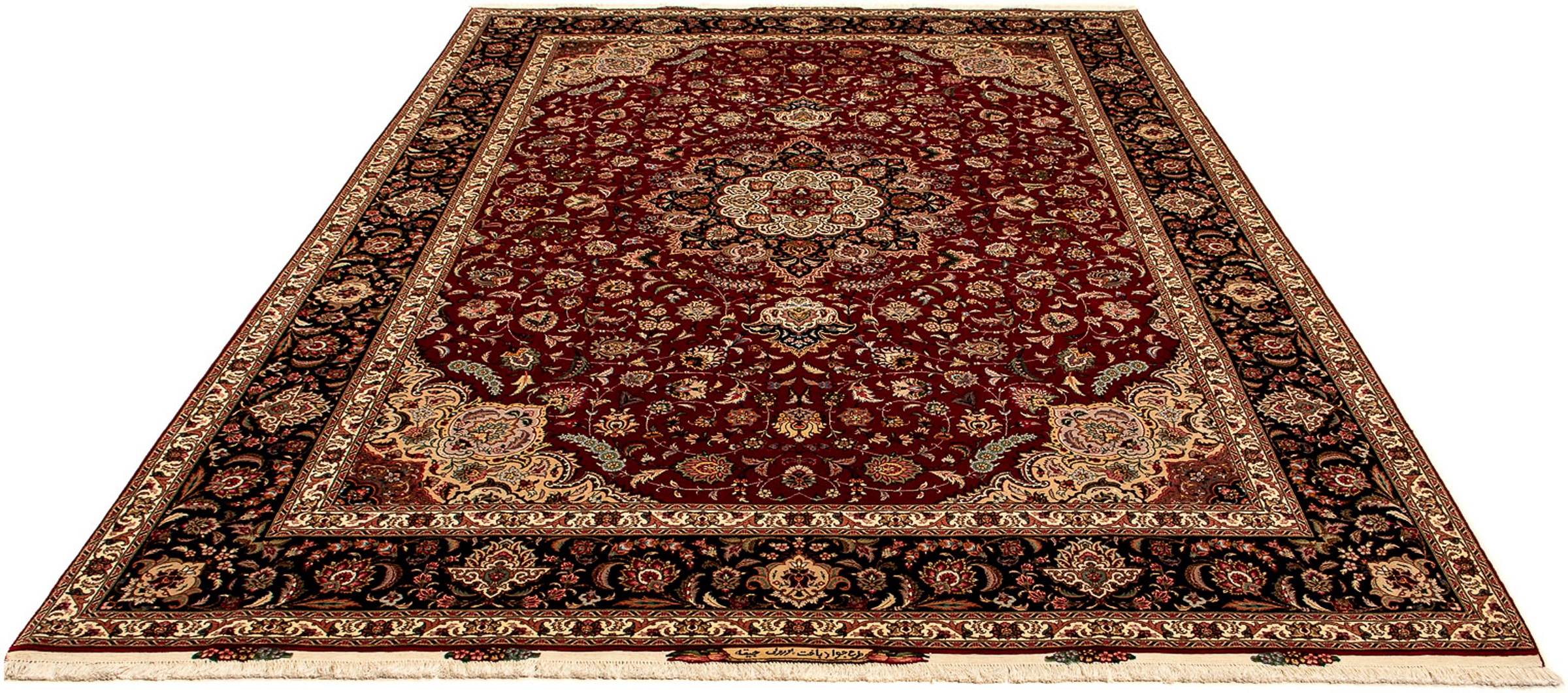 Image of morgenland Orientteppich »Perser - Täbriz - Royal - 352 x 252 cm - dunkelrot«, rechteckig, 7 mm Höhe, Wohnzimmer, Handgeknüpft, Einzelstück mit Zertifikat bei Ackermann Versand Schweiz