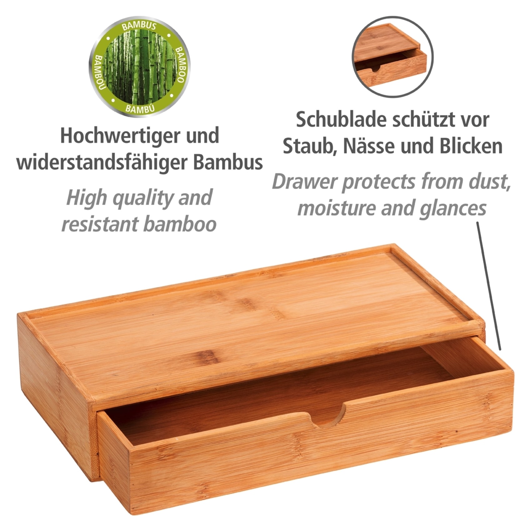 WENKO Organizer »Modell Terra«, Aufbewahrungsbox mit Schublade, ideal für Bad, Gäste-WC, Küche & Flur