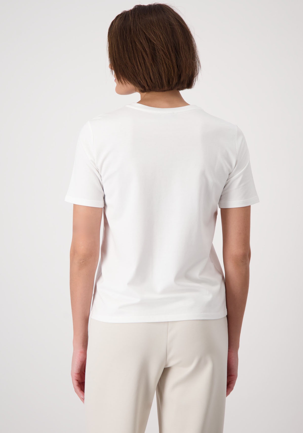 Monari Rundhalsshirt, mit Frontprint und Glitzernieten