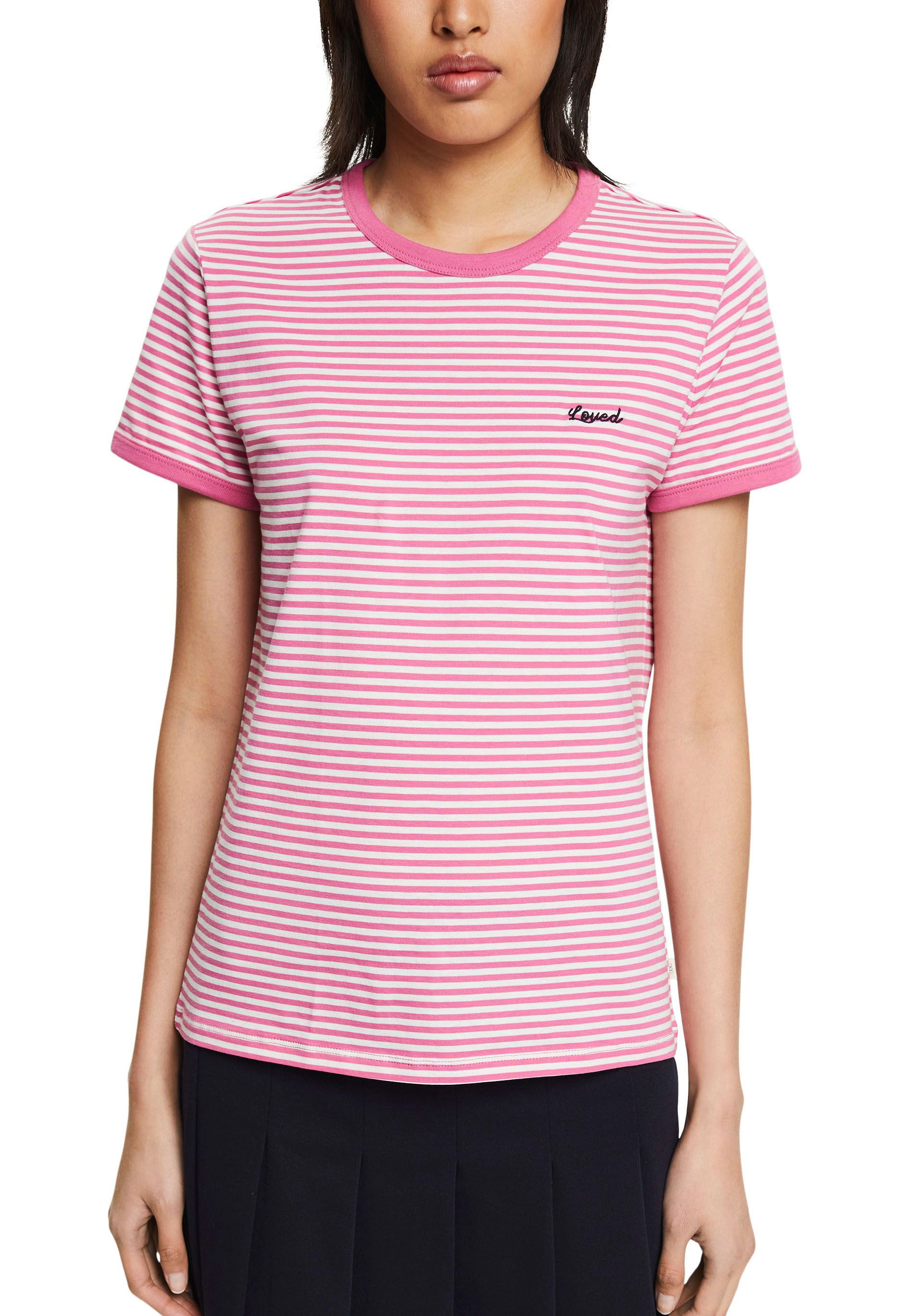 Image of edc by Esprit T-Shirt, mit kleinem gesticktem Motiv auf der Brust bei Ackermann Versand Schweiz