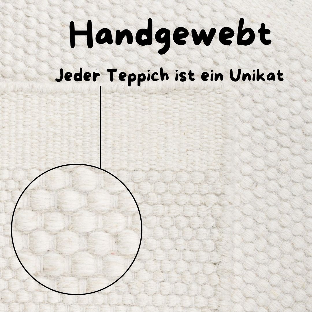 my home Bettumrandung »Woolscape 1«, (Set, 3 tlg.), Wendeteppich, handgewebte Qualität, Uni, reine Wolle, Wohnzimmer