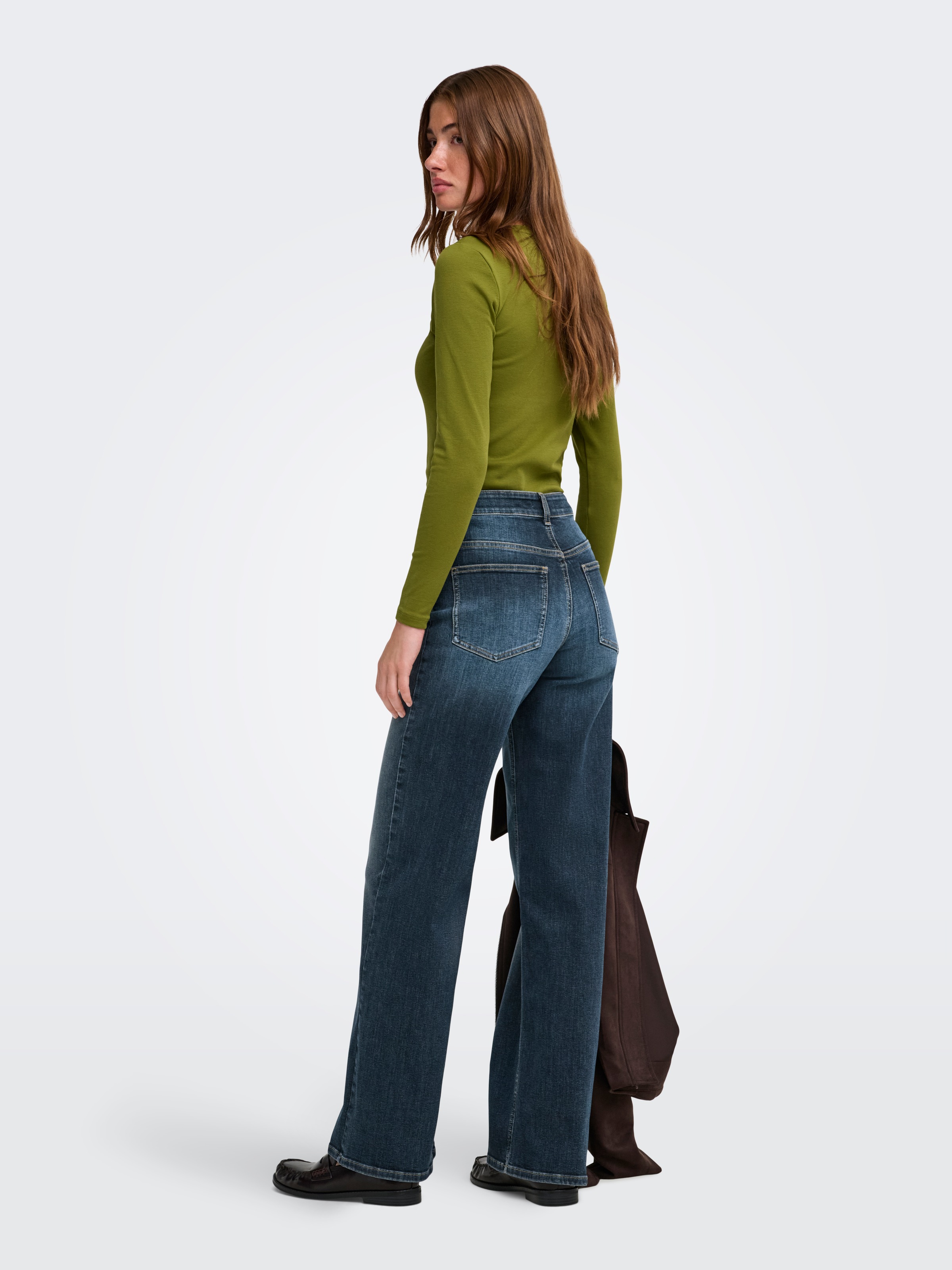 ONLY High-waist-Jeans »ONLMADISON BLUSH HW WIDE DNM DOT529 NOOS« Baumwollmischung, wide fit
