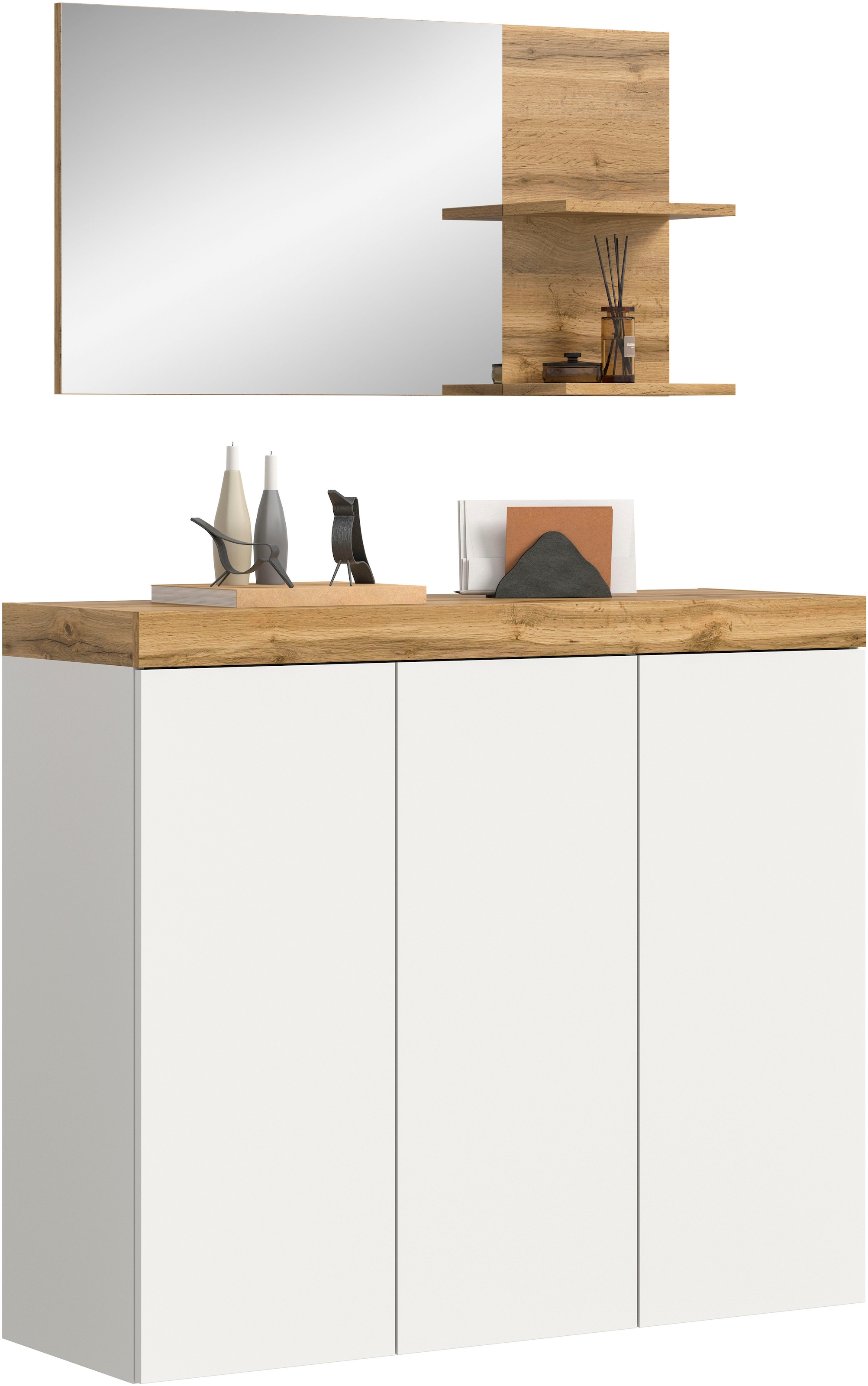 GOODproduct Ensemble de vestiaires »MAMBO, TOPSELLER!, 2-teilige Kombination, stehend & hängend montierbar« bestehend aus: Kommode, Spiegel, 2 cuis tlg.