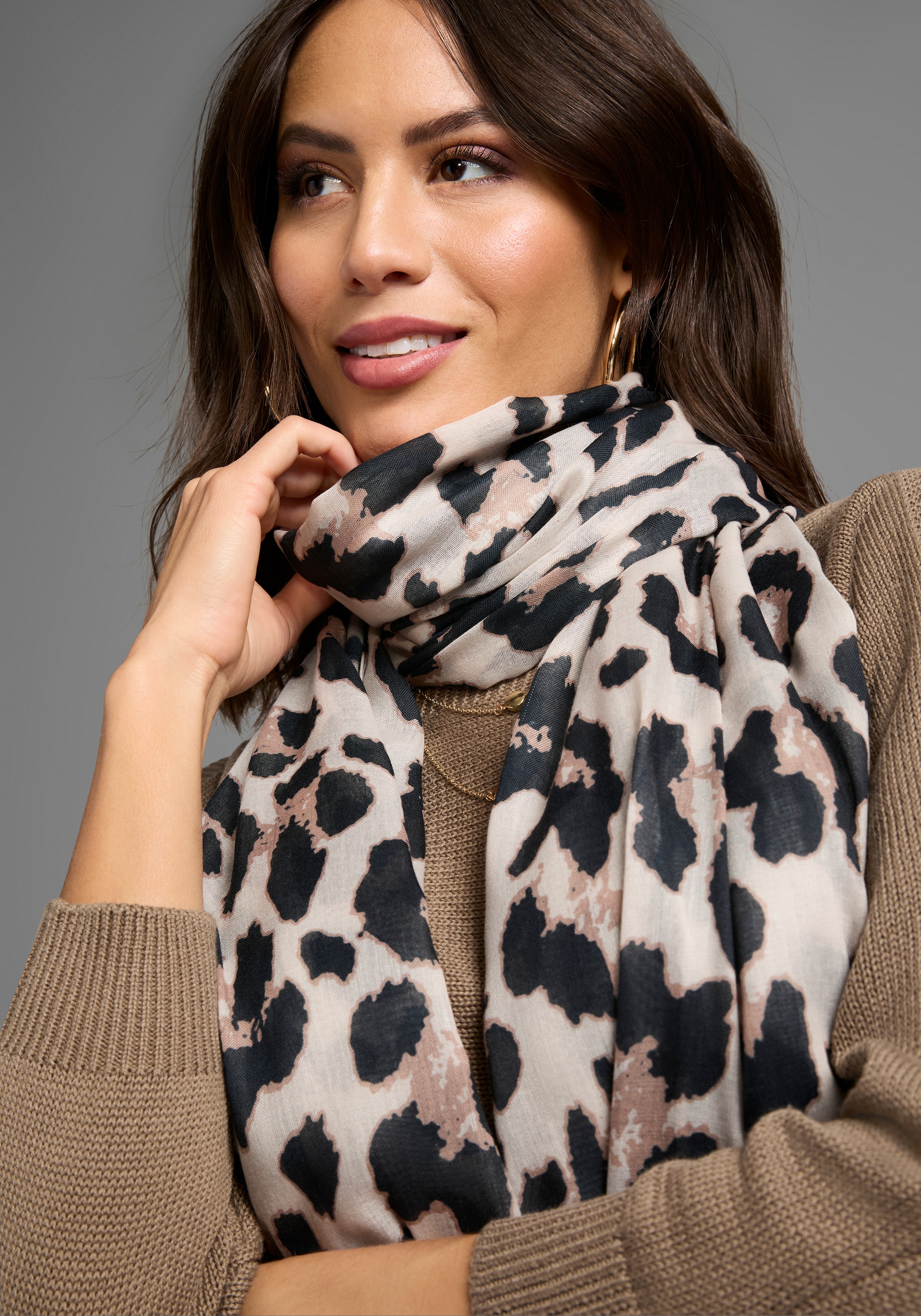 Laura Scott Bandana, mit trendigem Leopard-Alloverdruck - NEW