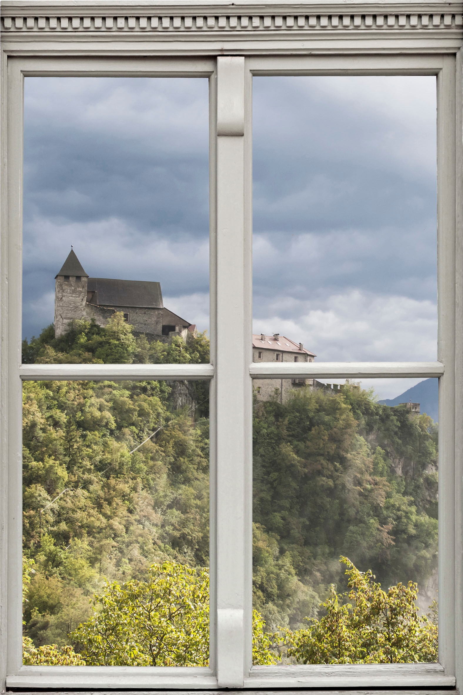 Image of queence Wandsticker "Schloss" Wandsticker, Wandbild, selbstklebend, 3D, Fenster