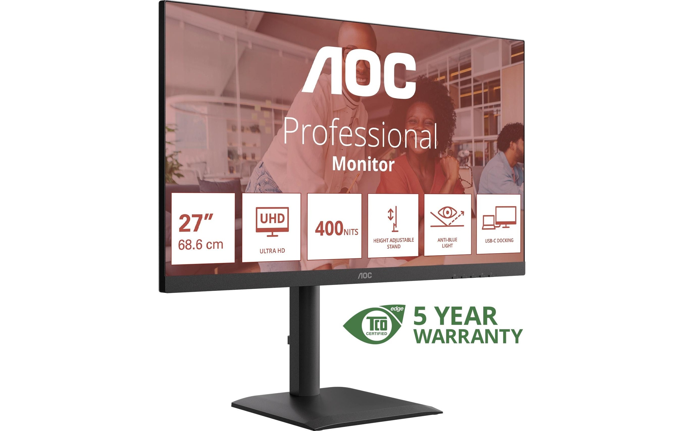 AOC Moniteur LED »U27E4CV« 68,58 cm/27 ″  3840 x 2160 px 60 Hz