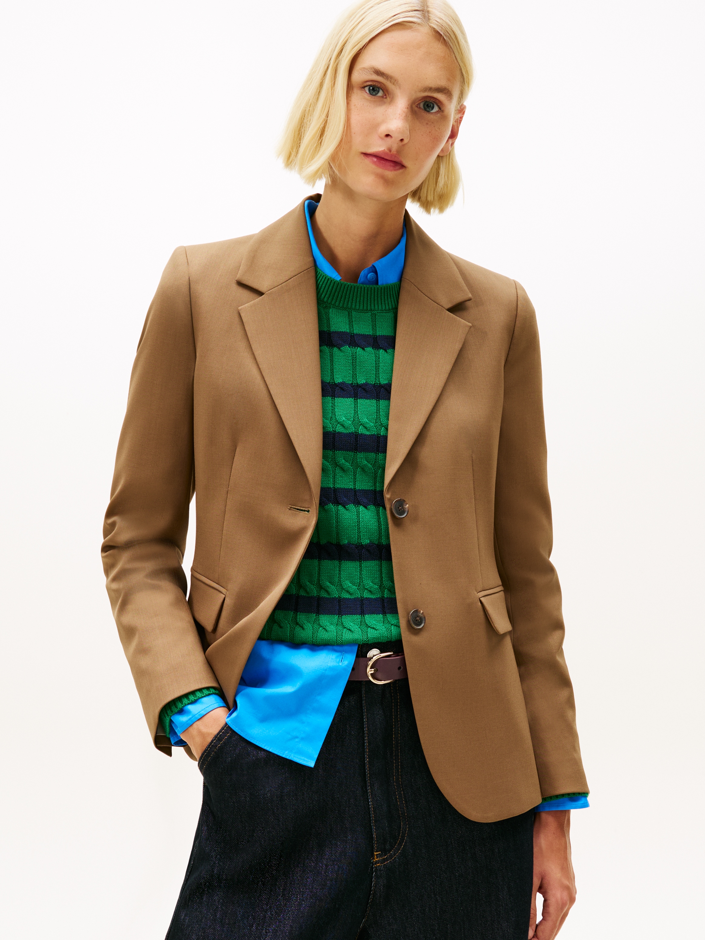 Image of Tommy Hilfiger Longblazer "TIMELESS WOOL REG STRT SB BLAZER" mit Wolle