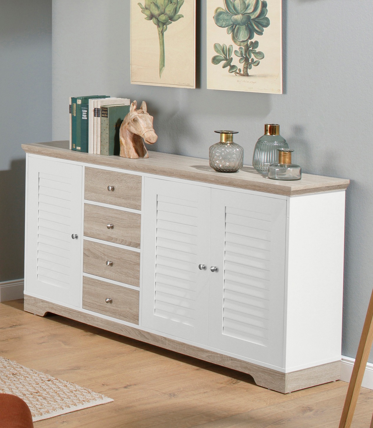 Image of Home affaire Sideboard »Ramon«, mit schönen Metallgriffen und Jalousine Türen bei Ackermann Versand Schweiz