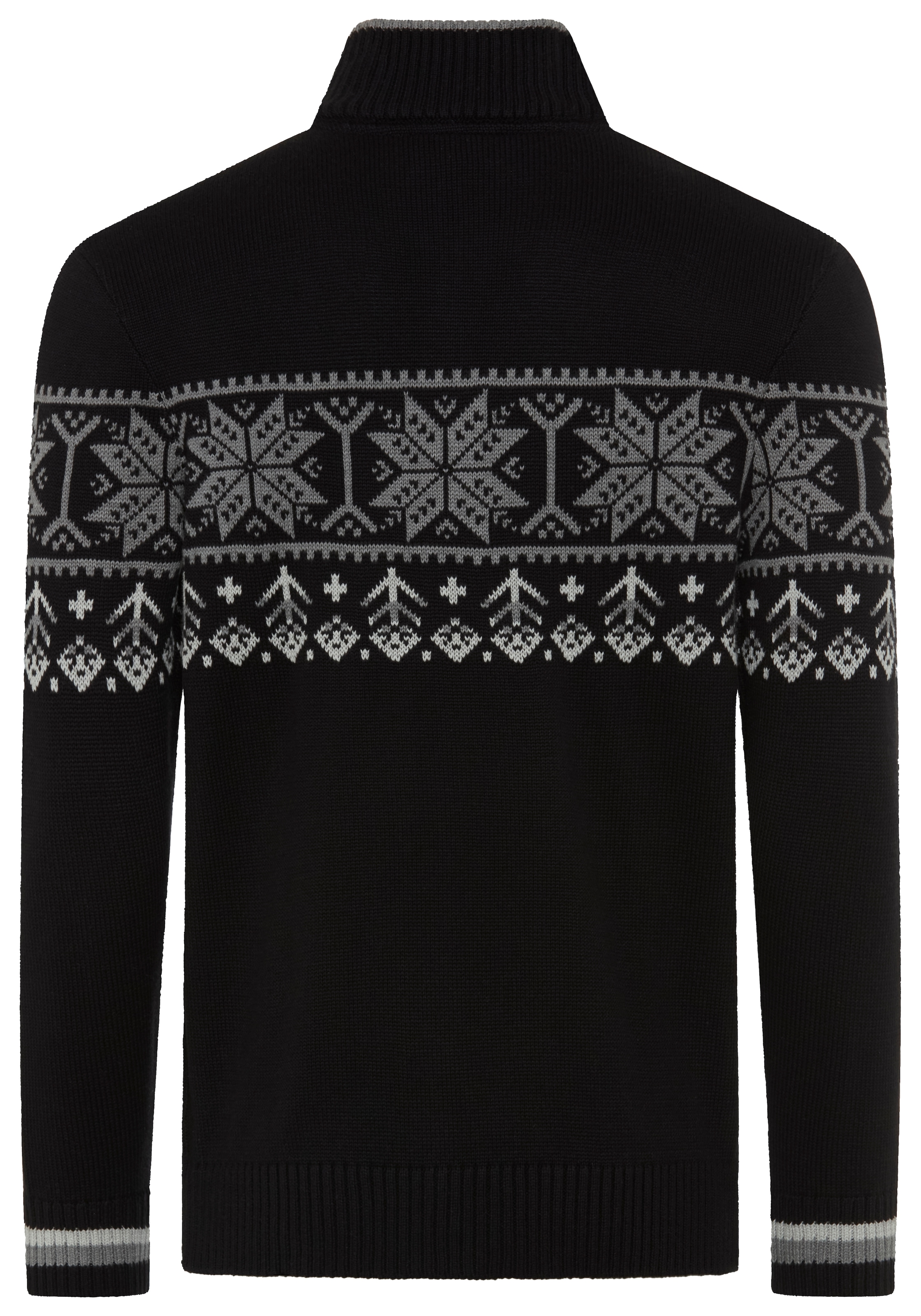 Man's World Jacquardstrickjacke »Neue Kollektion! Highlight Norweger Muster« mit Reissverschluss, mit Rippbündchen an Ärmeln und Saum