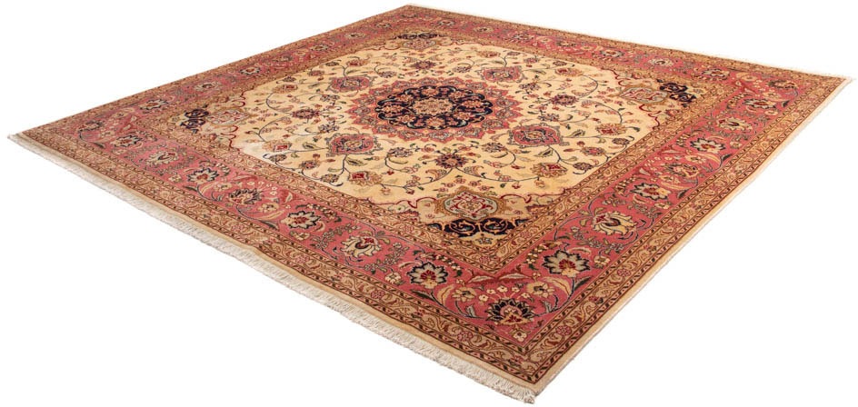 Image of morgenland Orientteppich »Perser - Täbriz quadratisch - 250 x 244 cm - beige«, quadratisch, 10 mm Höhe, Wohnzimmer, Handgeknüpft, Einzelstück mit Zertifikat bei Ackermann Versand Schweiz