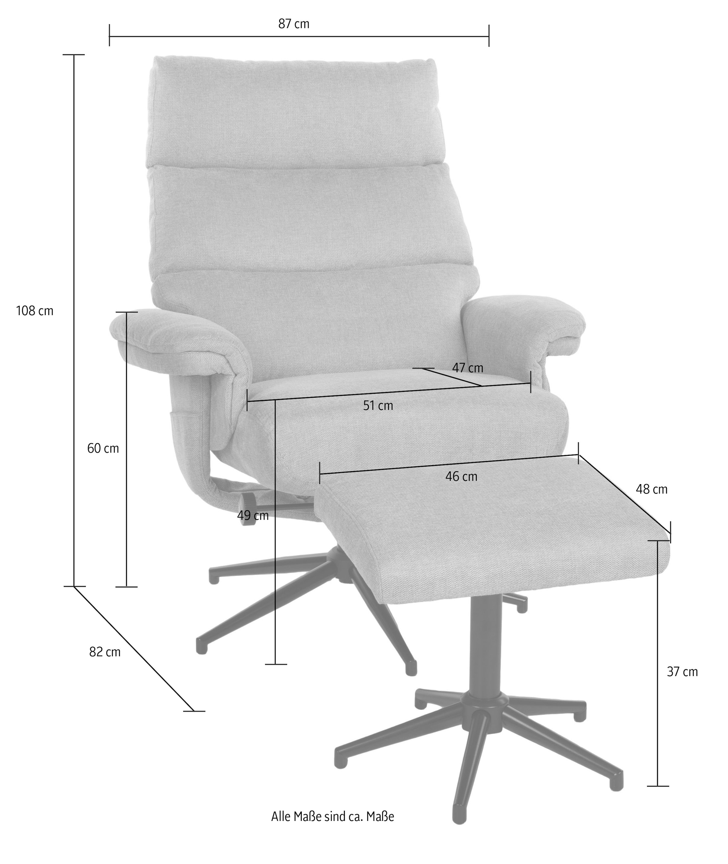 Duo Collection TV-Sessel »Zalea« mit Hocker und Relaxfunktion, 360 Grad drehbar