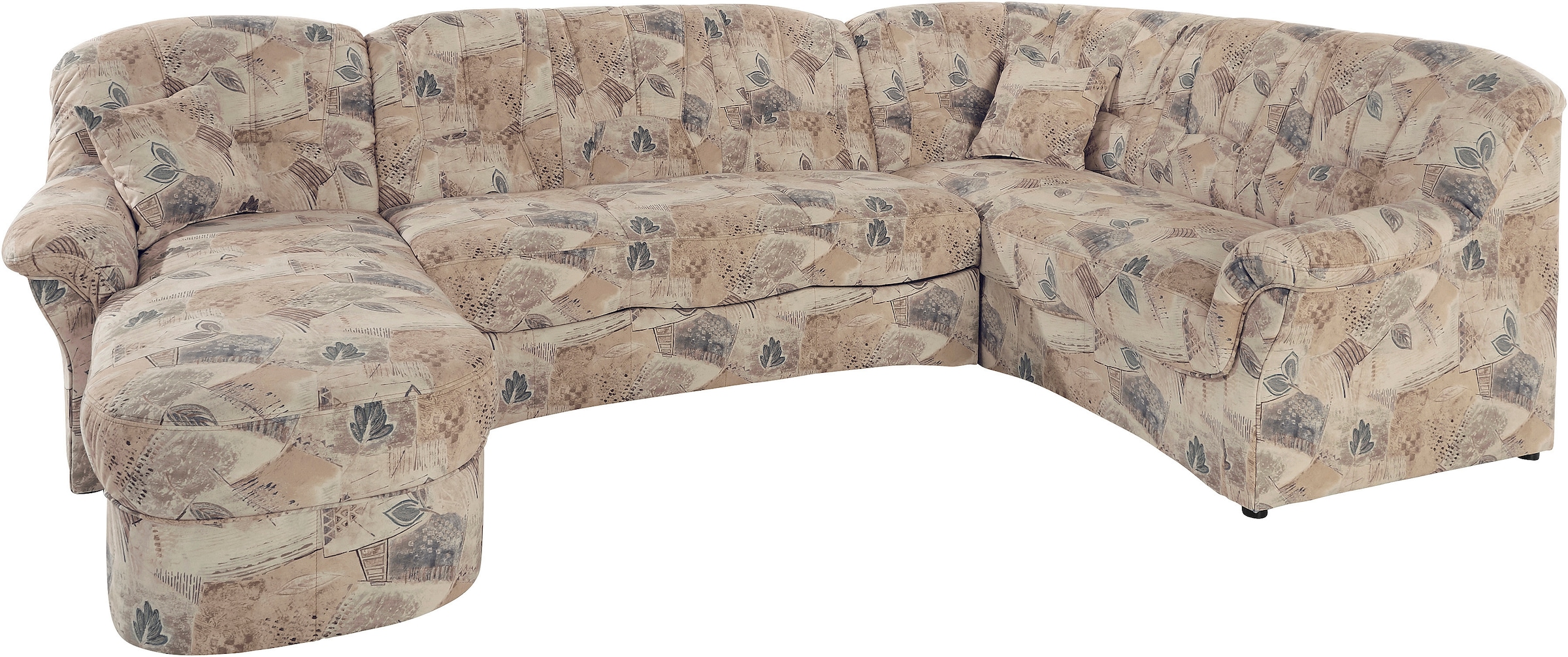 DOMO collection Wohnlandschaft »Bahia U-Form, B/T: 308/200 cm, mit Federkern, belastbar bis 140kg/Sitz«, Microfaser, natur