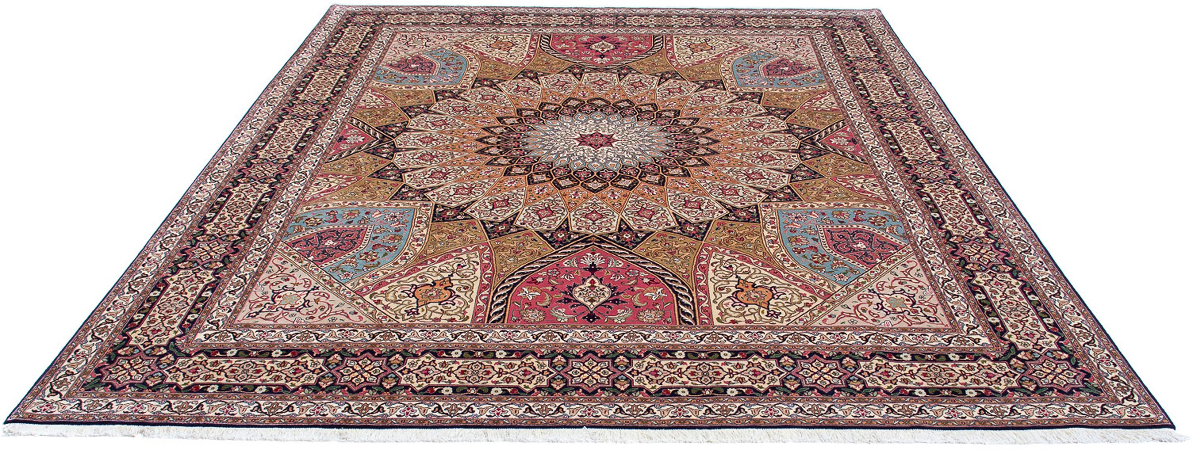 Image of morgenland Orientteppich »Perser - Täbriz - Royal - 293 x 254 cm - mehrfarbig«, rechteckig, 7 mm Höhe, Wohnzimmer, Handgeknüpft, Einzelstück mit Zertifikat bei Ackermann Versand Schweiz