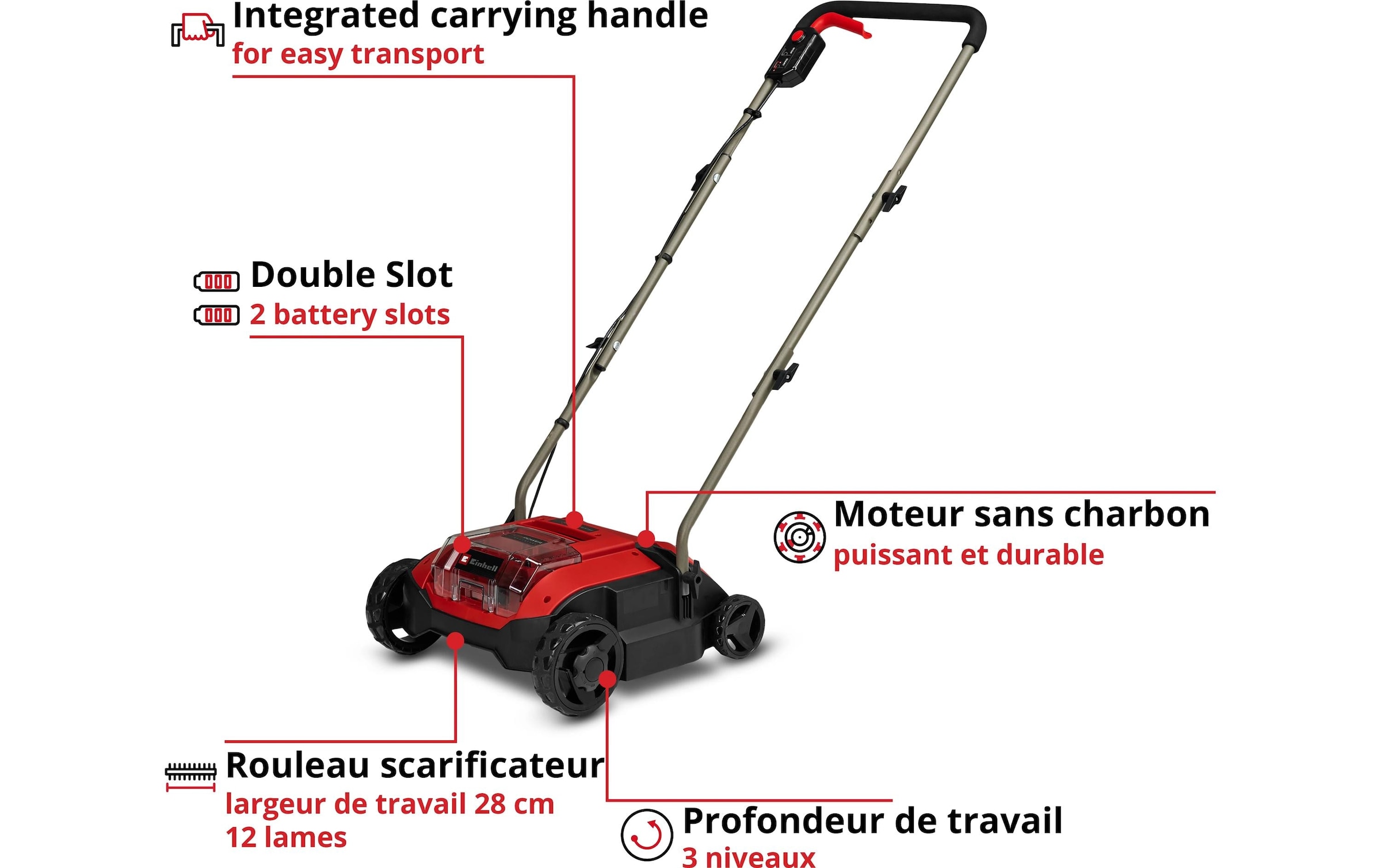 Einhell Scarificateur sans fil »GC-SC 18/28 DS Li-Solo« ohne Akku und Ladegerät