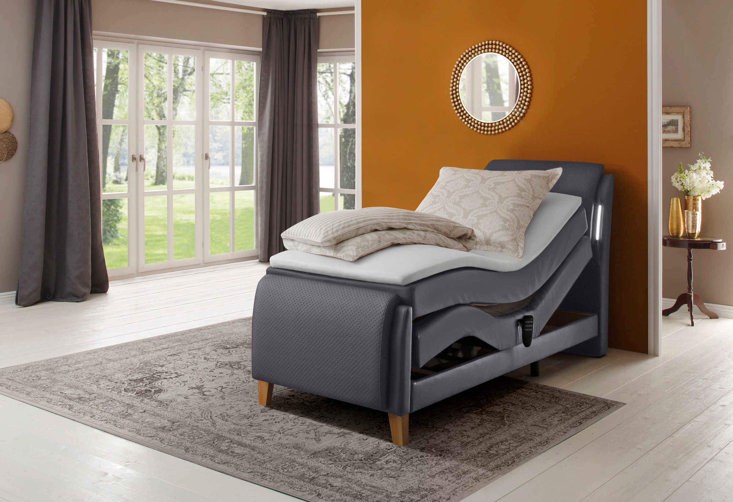 Home affaire Lit boxspring »Messina2« confort d'assise réglable électriquement