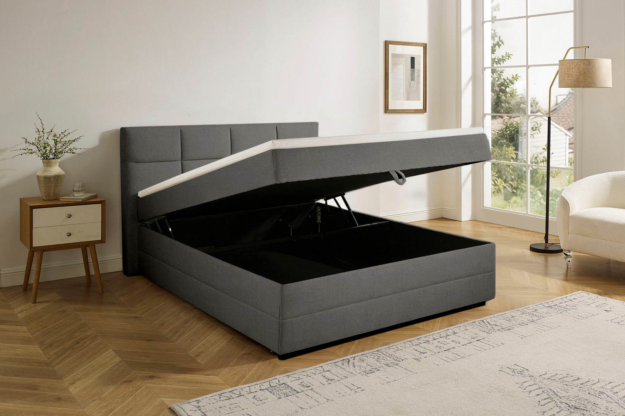 GOODproduct Boxbett »Fillmore inkl. Bettkasten, Liegefläche 140 und 180x200 cm« inkl. Topper, erhältlich in verschiedenen Farben