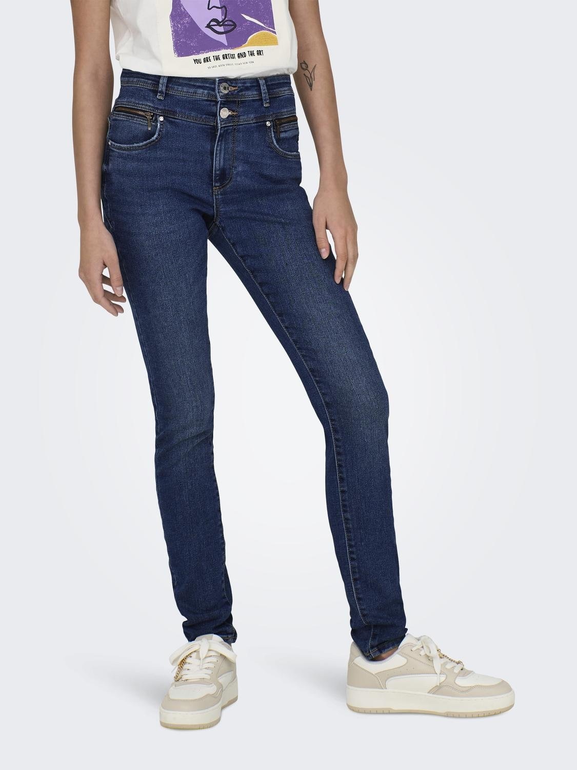 Skinny-fit-Jeans »ONLDAISY HW DB YOKE ZIP SKINNY DNM PIM«