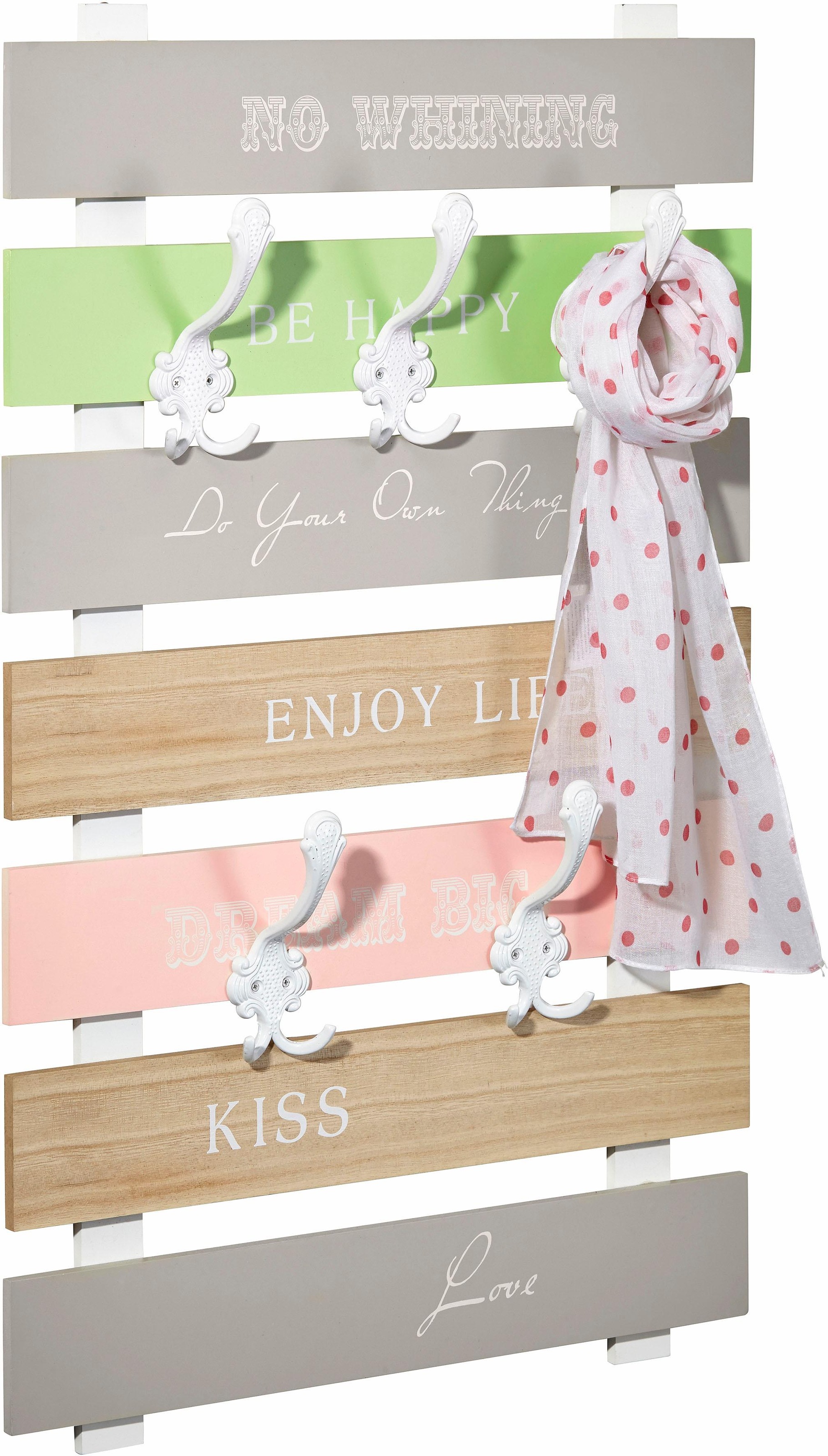 Image of Home affaire Garderobenleiste, Garderobe mit Schriftzug und 5 Kleiderhaken bei Ackermann Versand Schweiz