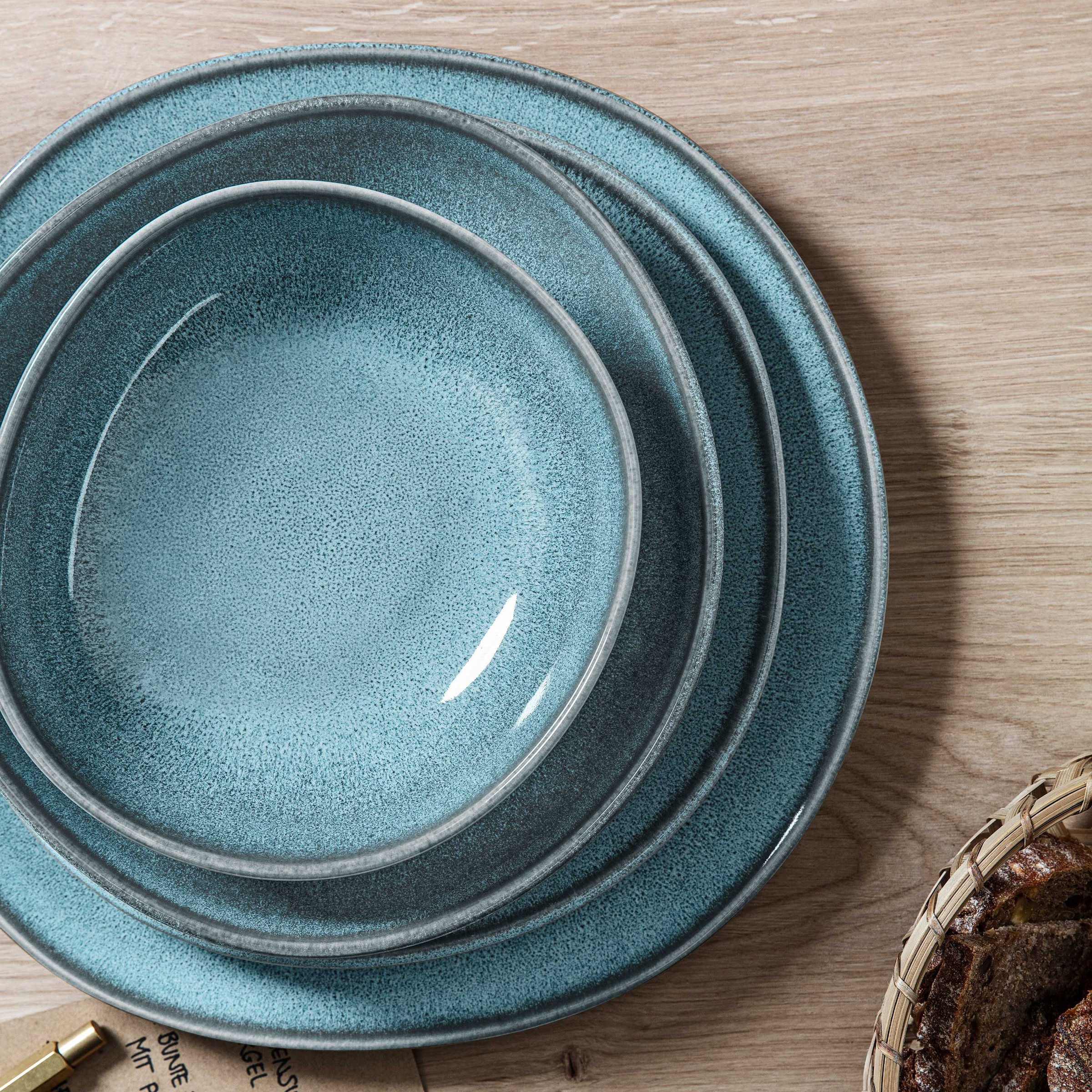 like. by Villeroy & Boch Geschirr-Set "Lave glacé" Teller Set, Effektglasur, Steingut