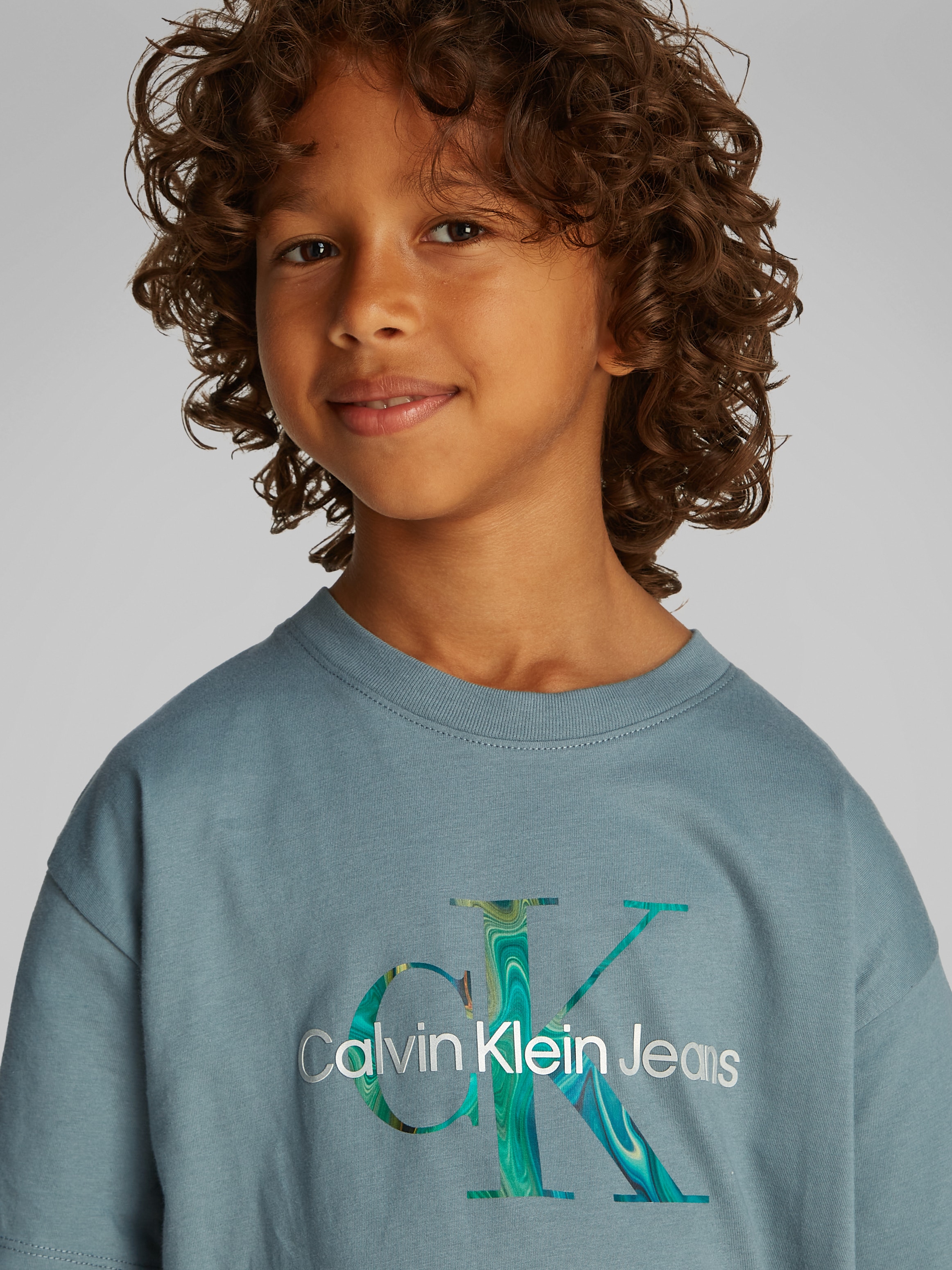 Calvin Klein Jeans T-Shirt »OCEAN SWIRL MONO T-SHIRT«, mit grossem Logodruck