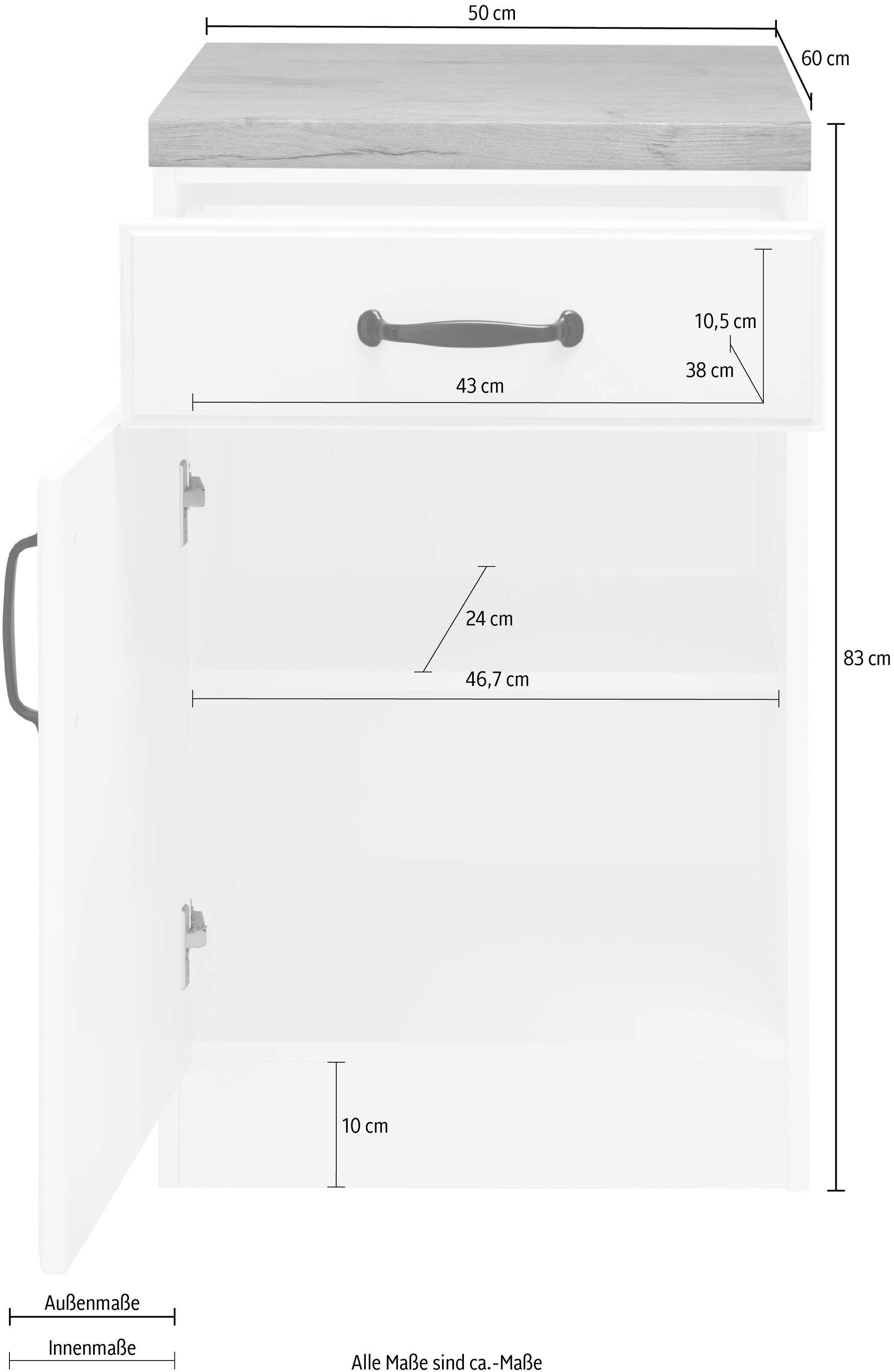wiho Küchen Unterschrank »Erla« 50 cm breit mit Kassettenfront