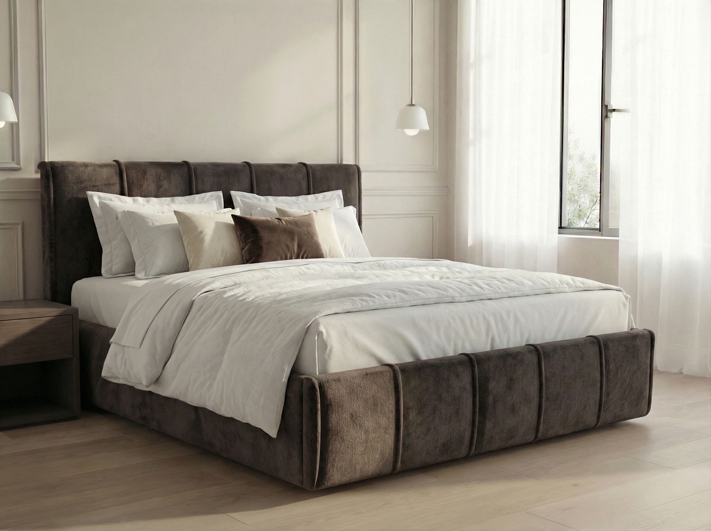 GOODproduct Polsterbett »EVELLINA in der Grösse 180x200 cm, mit Fellimitat bezogen« wahlweise mit Lattenrost und King-Matratze (28cm)