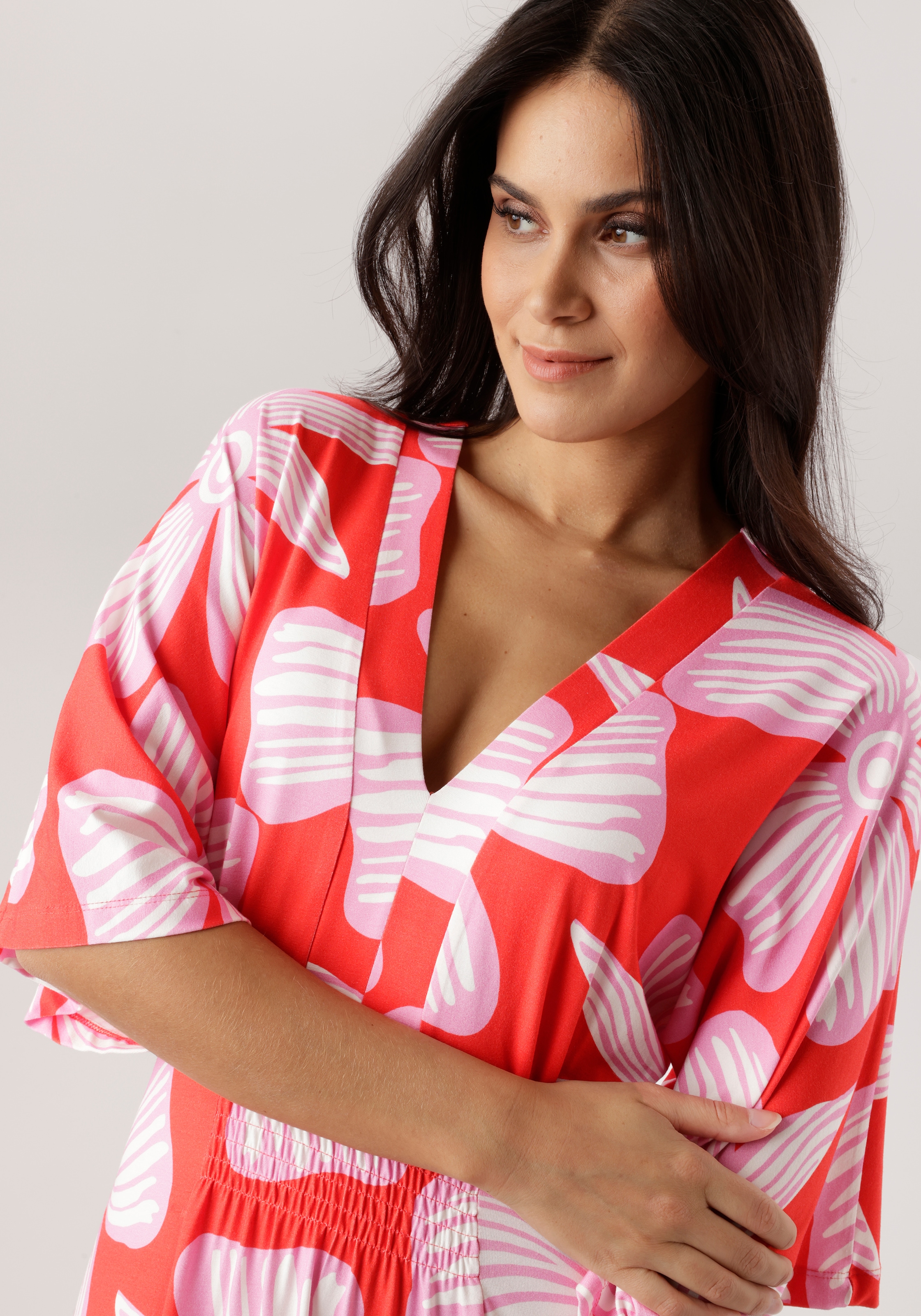 Aniston SELECTED Maxi robe mit weiten, 3/4-langen Ärmeln - NEUE KOLLEKTION