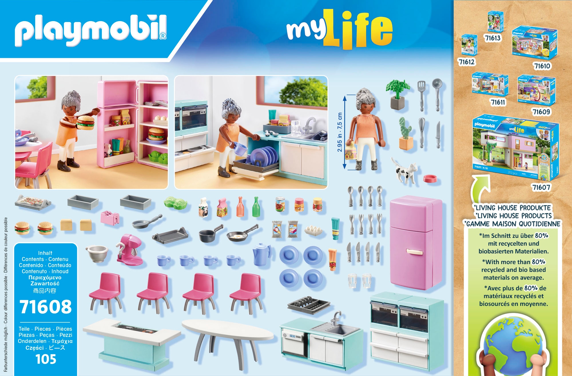Playmobil® Konstruktions-Spielset »Küche mit Essplatz (71608), myLife« Made in Europe