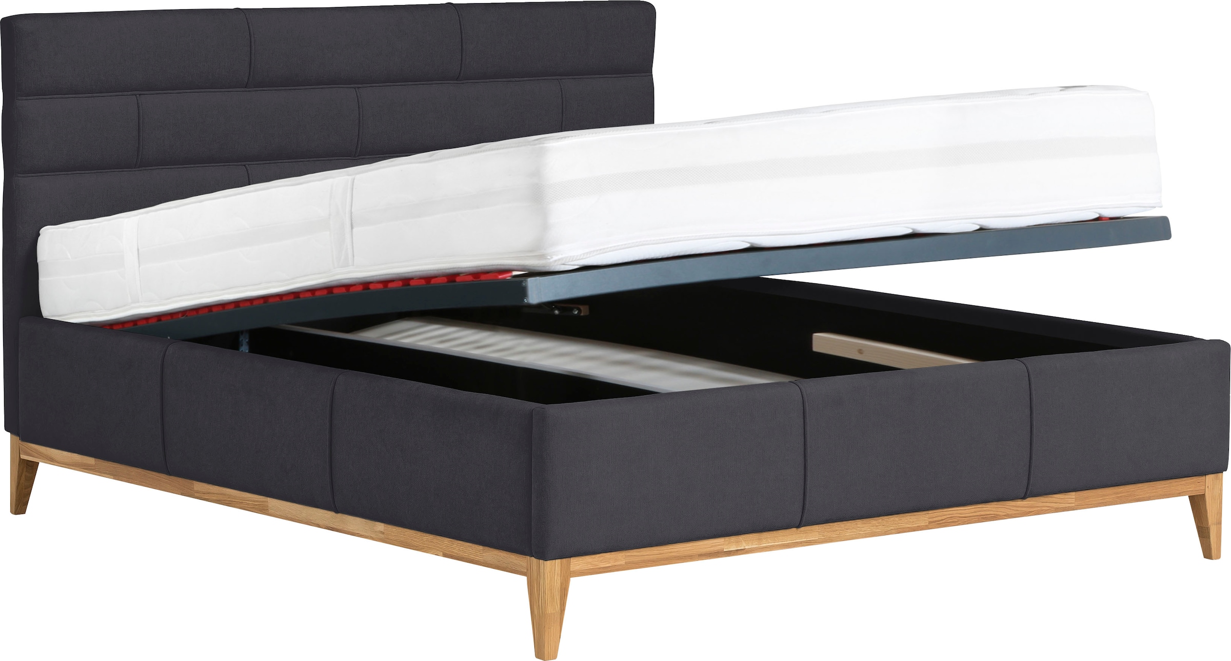 Home affaire Polsterbett »Balaine« mit Lattenrost, Bettkasten, auch mit 7-Zonen-Taschenfederkernmatratze