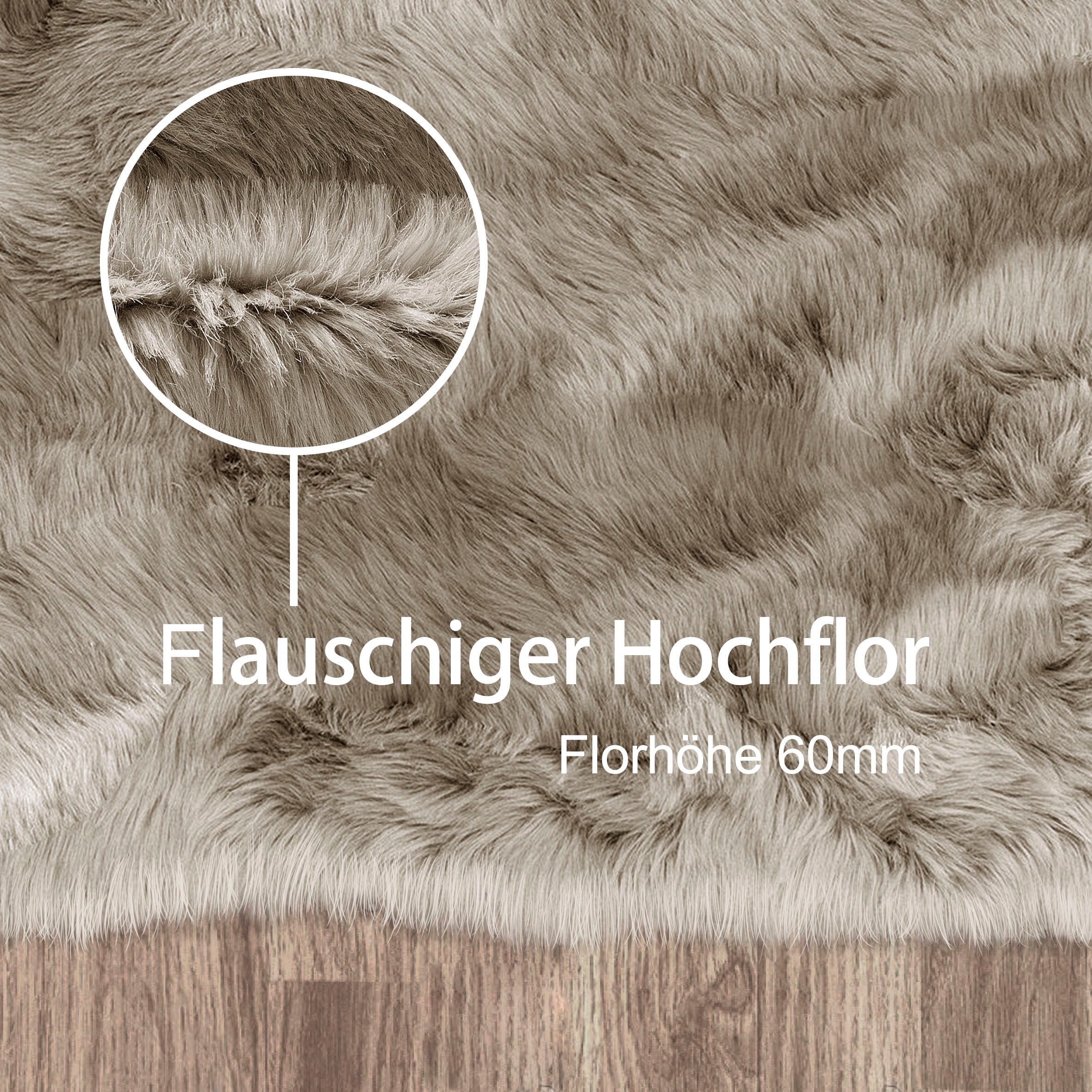 Home affaire Hochflor-Teppich »Valeria Fellteppich kuschelig«, rechteckig, Kunstfell, weiche Teppiche, Wohnzimmer, Schlafzimmer, Esszimmer