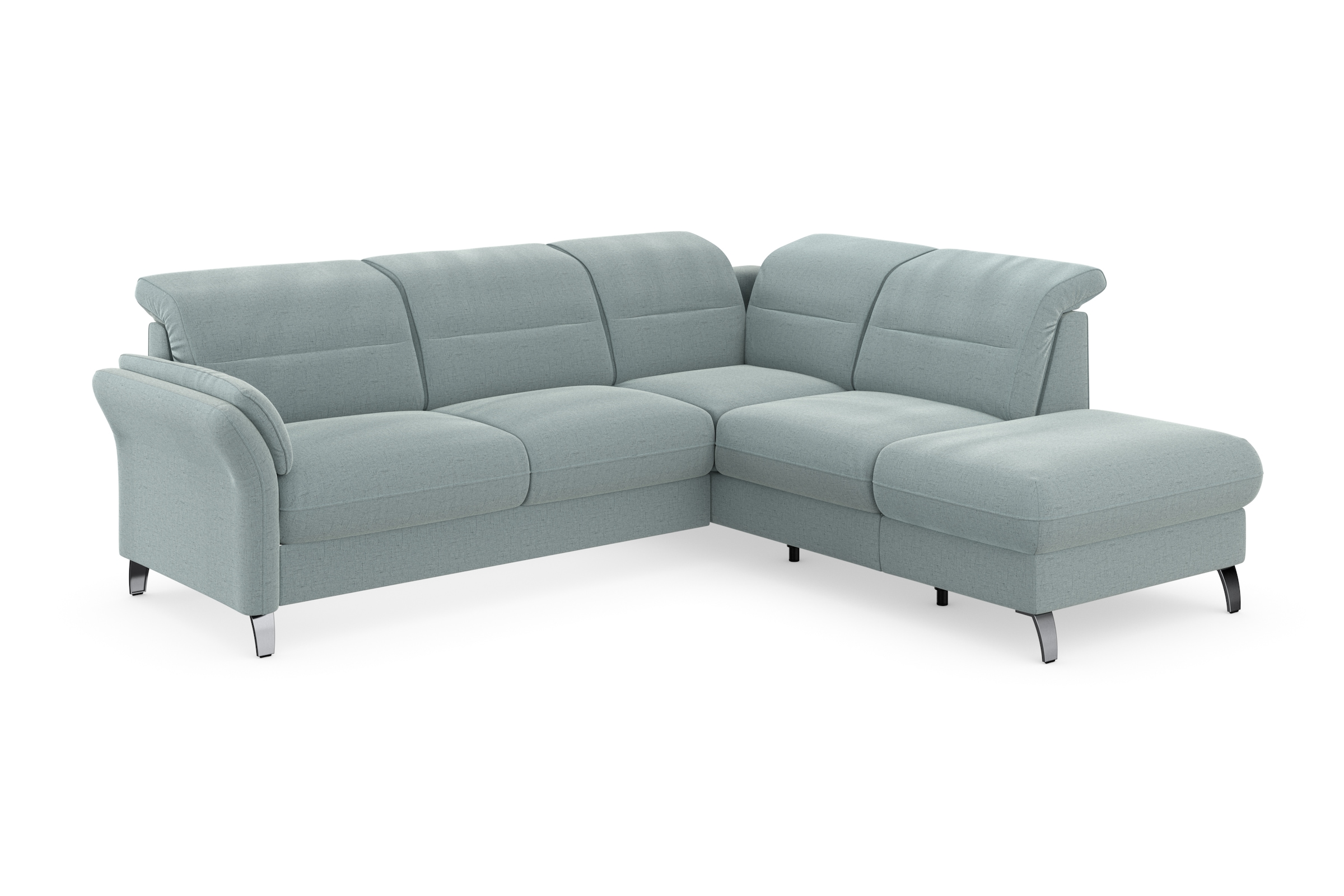 sit&more Canapé d'angle »Grenoble L-Form mit Federkern« avec fonction couchage, coffre à lit, réglage des accoudoirs et du dossier en option