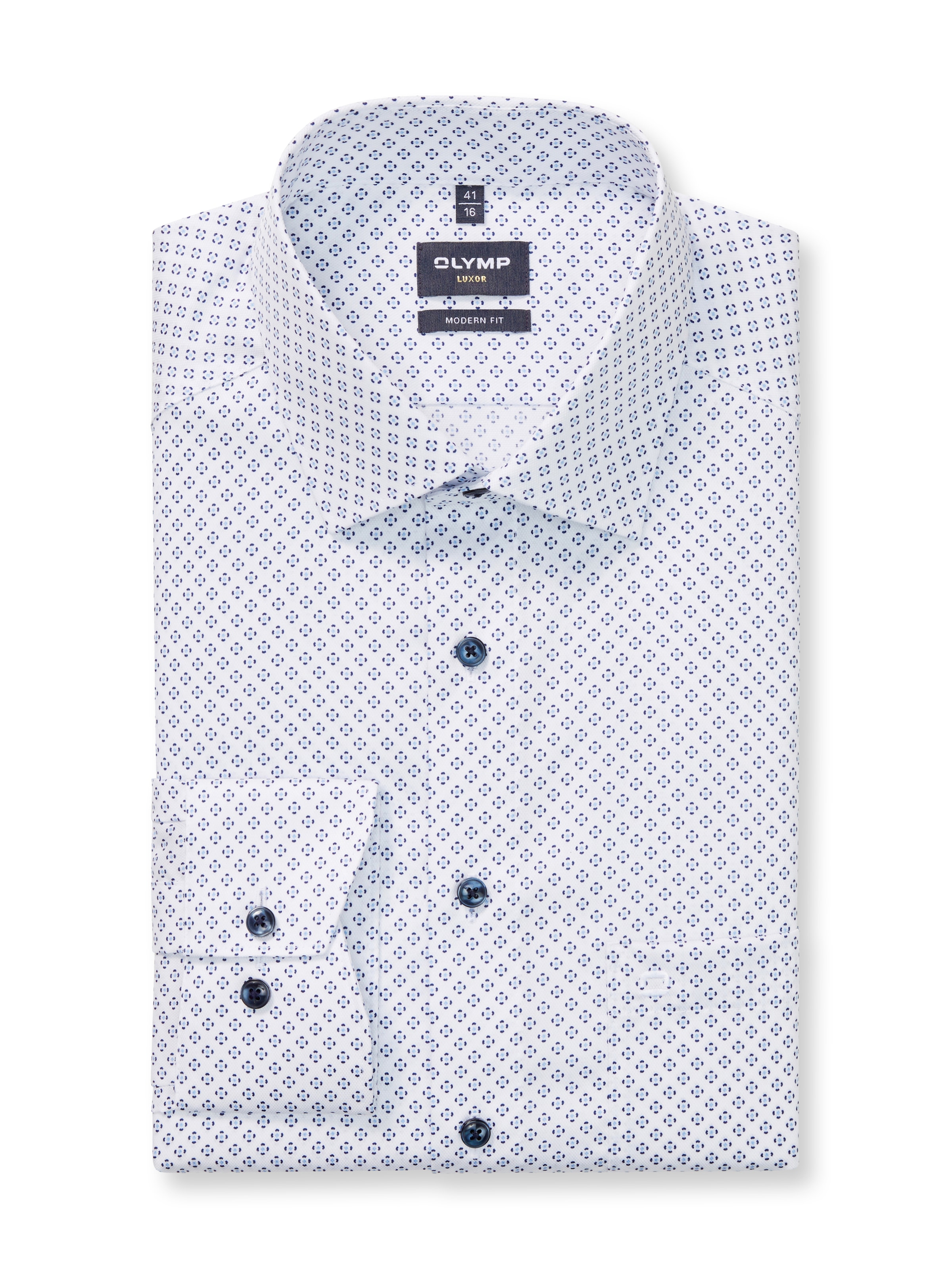 OLYMP Chemise à manches longues »Luxor modern fit« modern fit, Businesshemd, gemustert, New-Kentkragen
