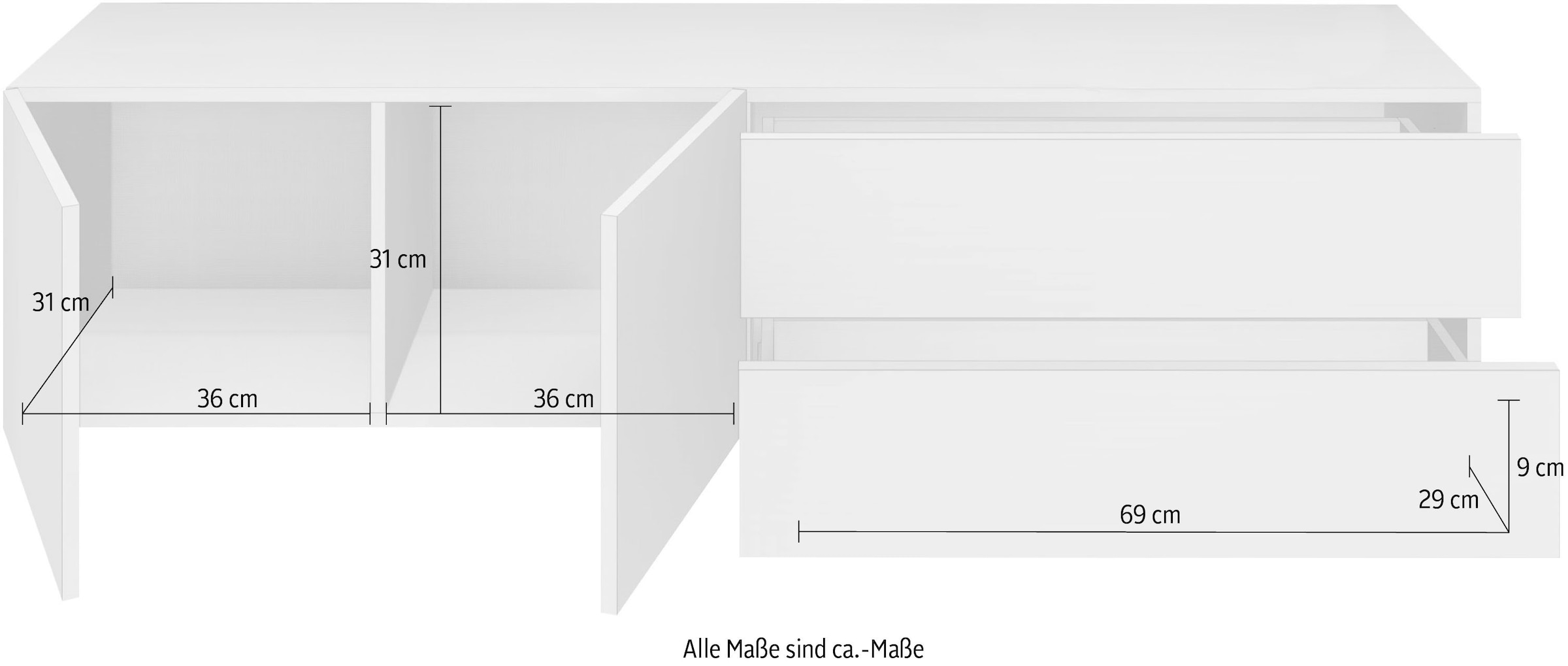 borchardt Möbel Lowboard Breite hängend 152 nur jetzt cm, »Vaasa«, kaufen