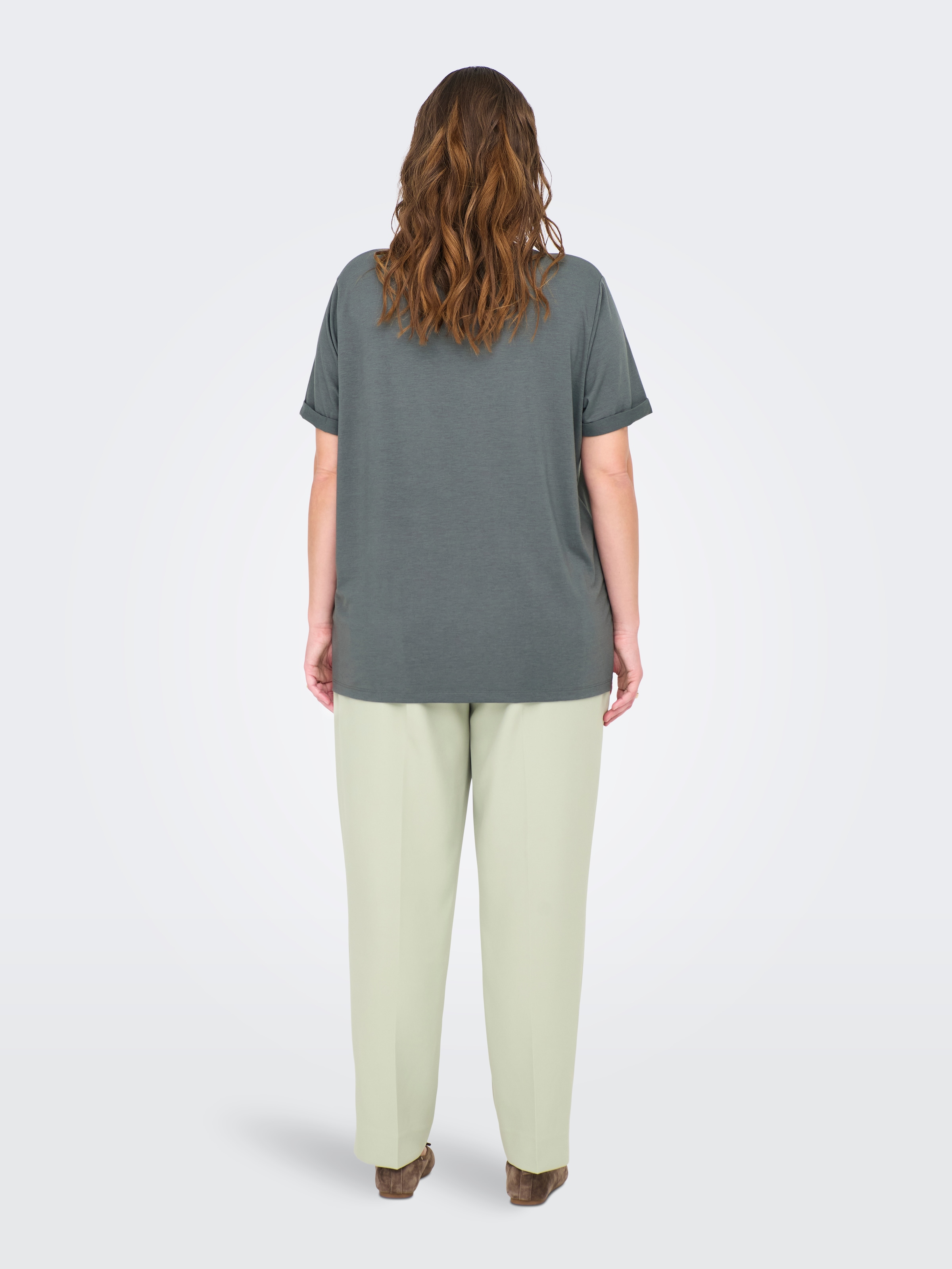ONLY CARMAKOMA Kurzarmshirt »CARMOSTER S/S FOLD UP TOP JRS NOOS« Materialmix, regular fit